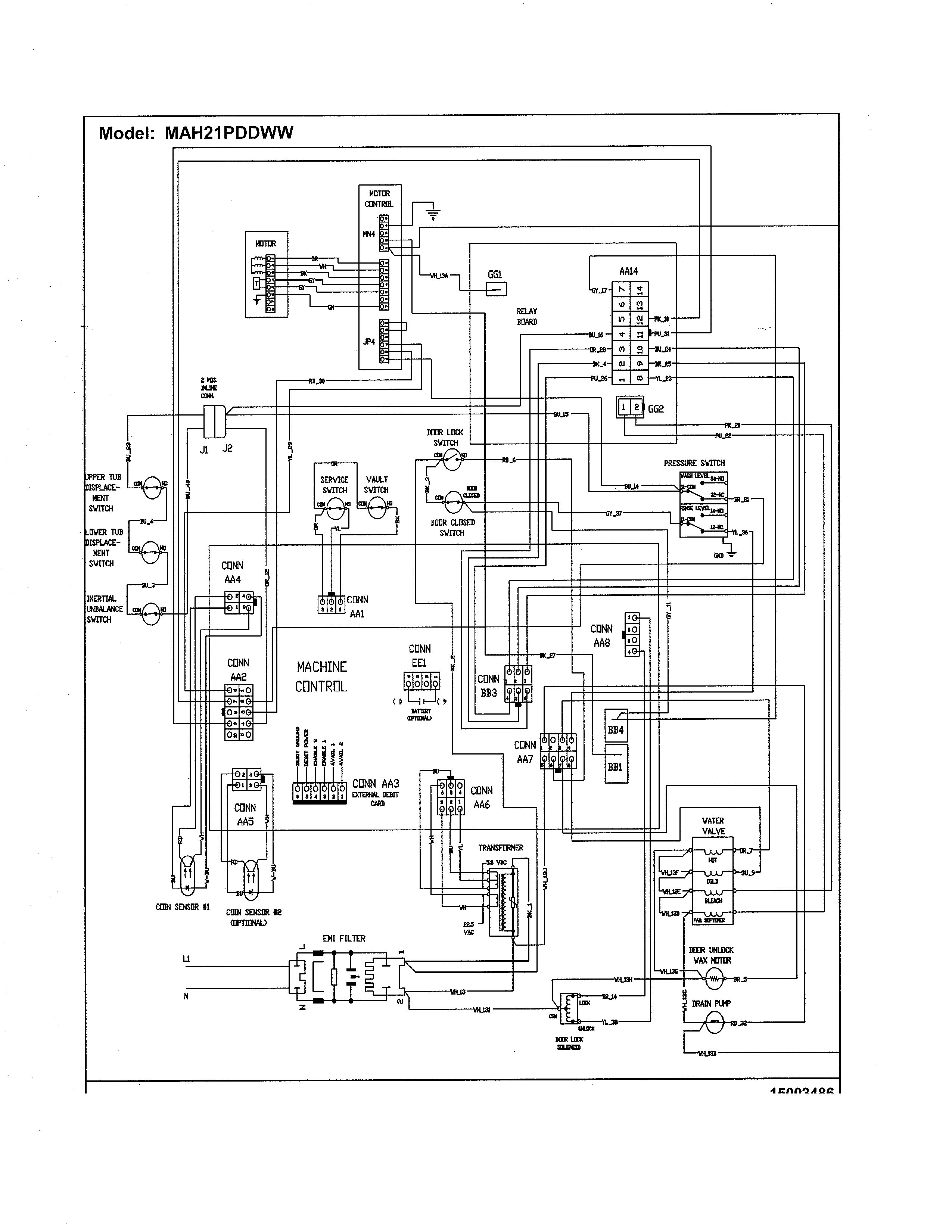 Maytag MAH21PDDWW wiring information diagram