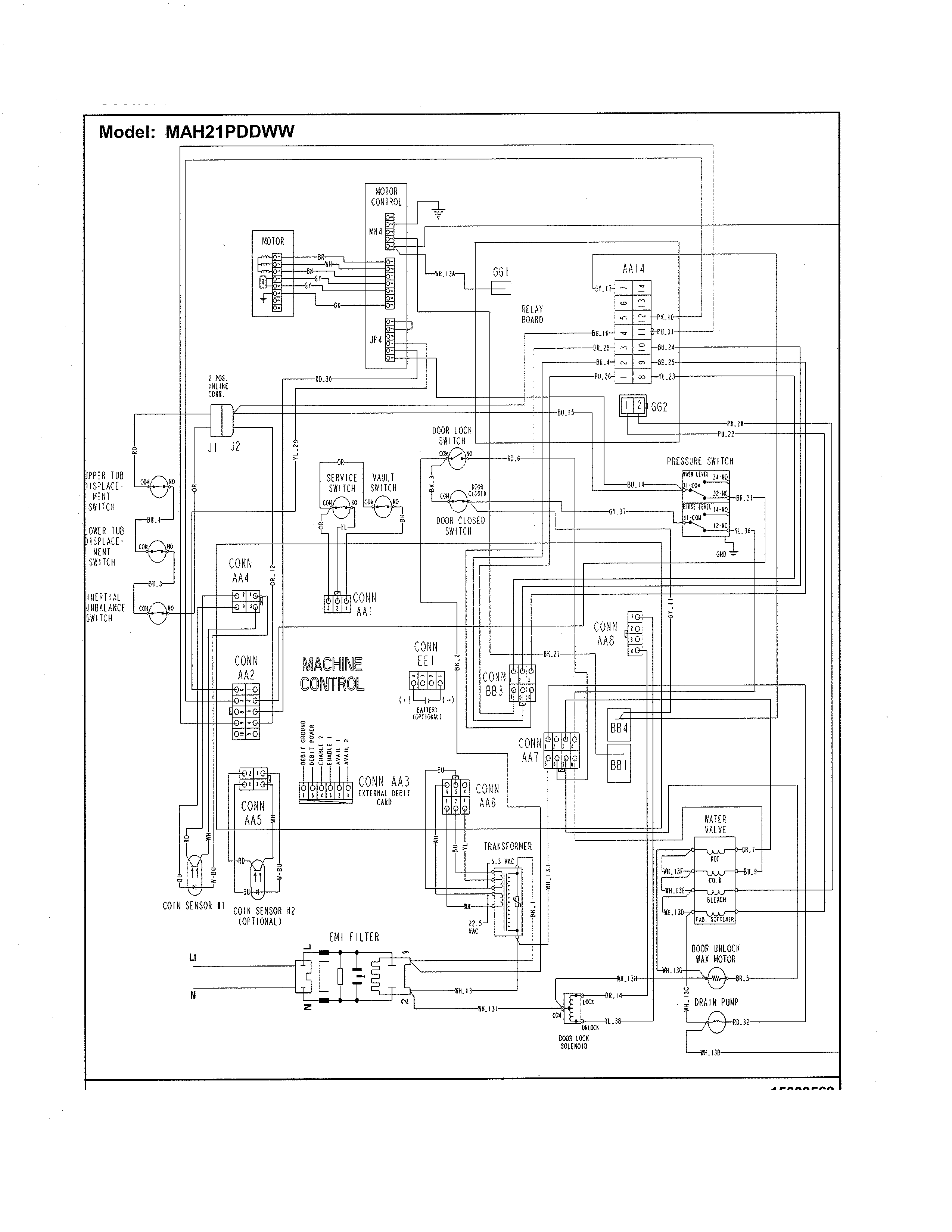 Maytag MAH21PDDWW wiring information - series 15 diagram