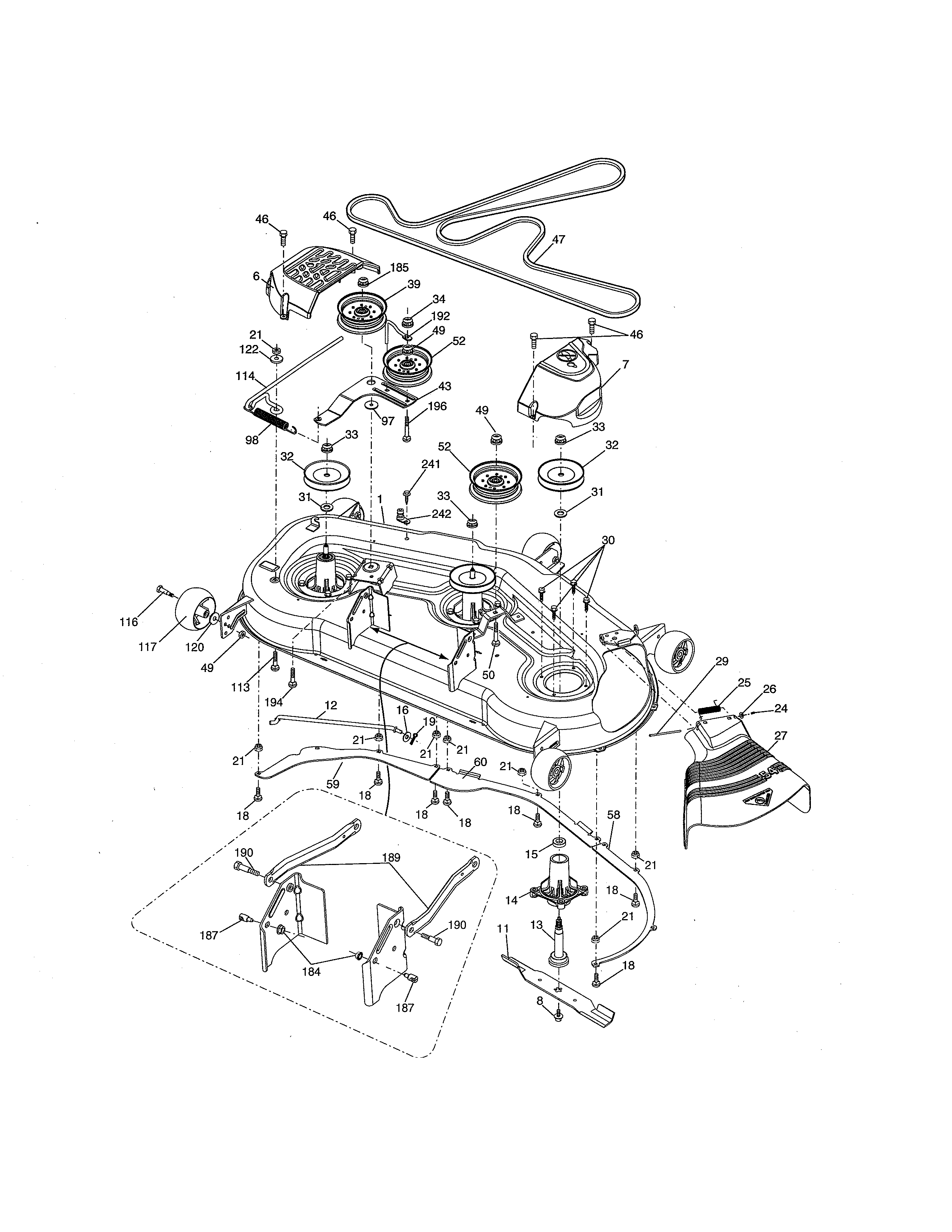 Craftsman 917288580 mower deck diagram