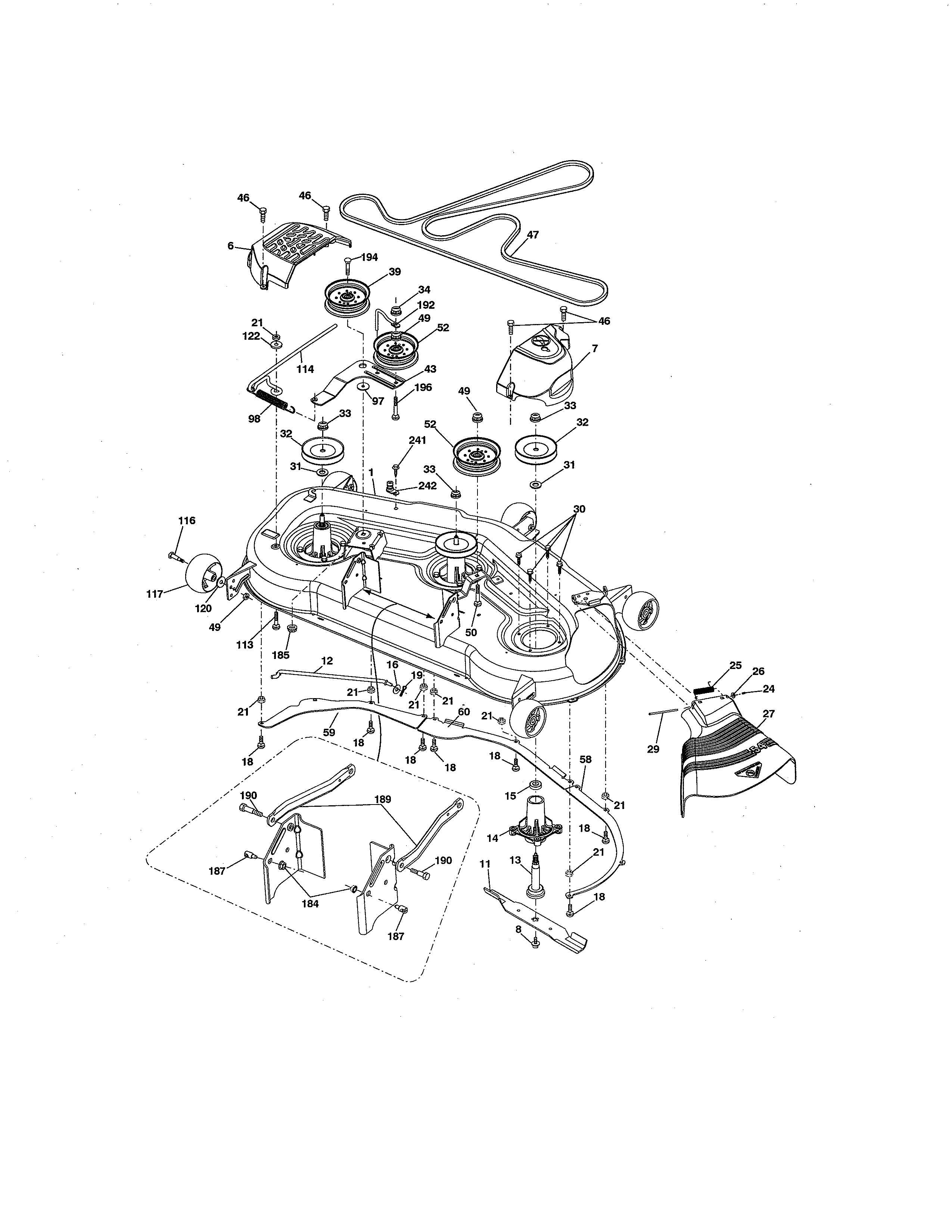 Craftsman 917288672 mower deck diagram