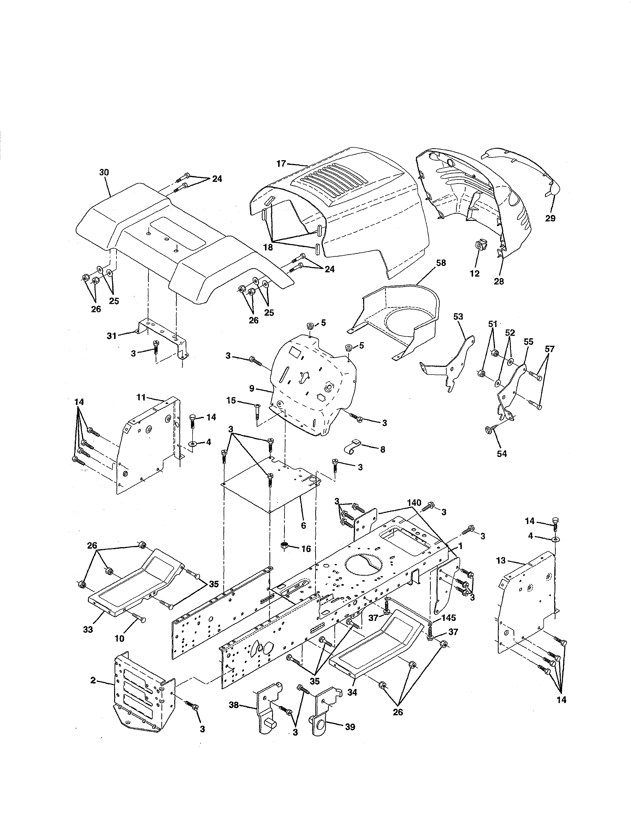 Weed Eater HD12538J chassis and enclosures diagram