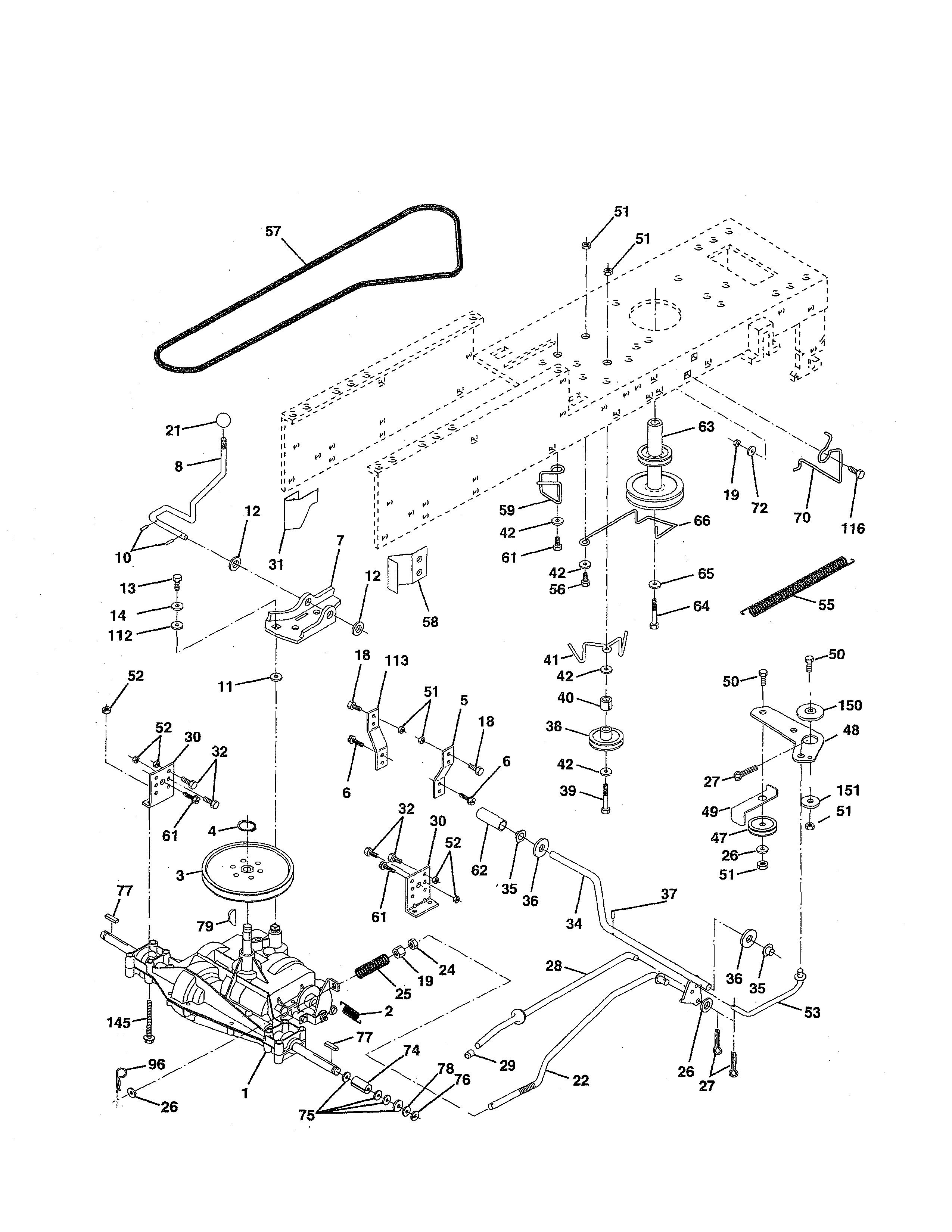Weed Eater HD12538J drive diagram