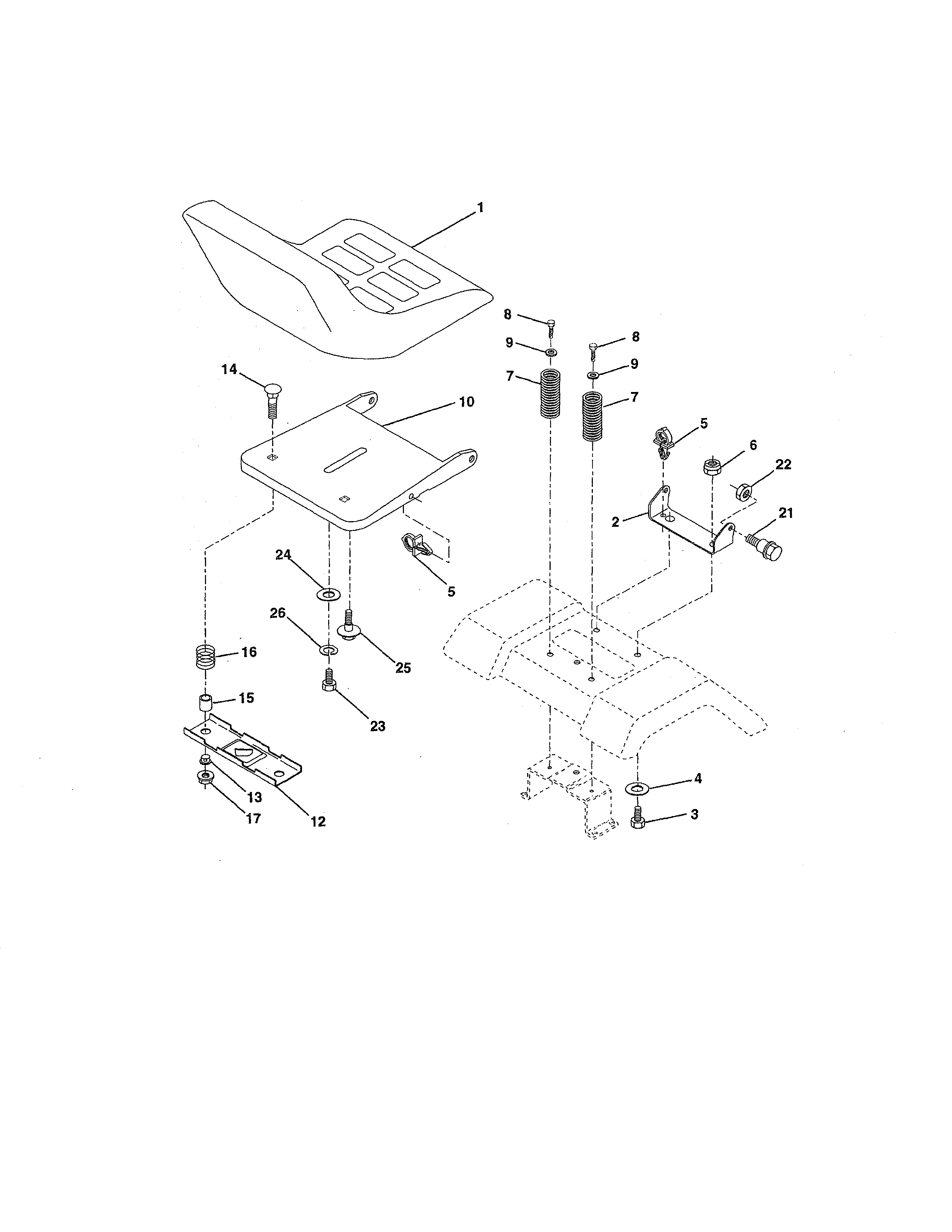 Weed Eater HD12538J seat diagram