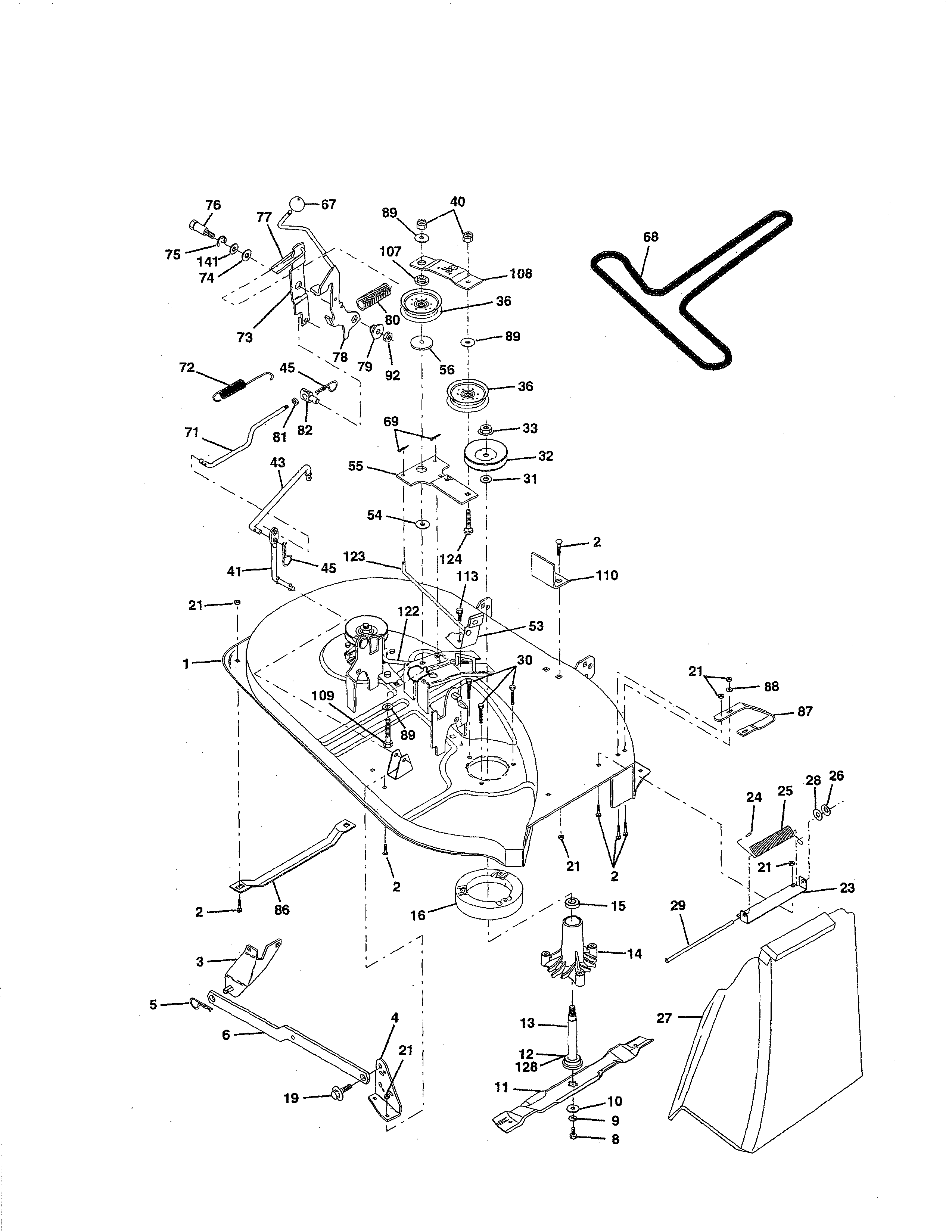 Weed Eater HD12538J mower diagram