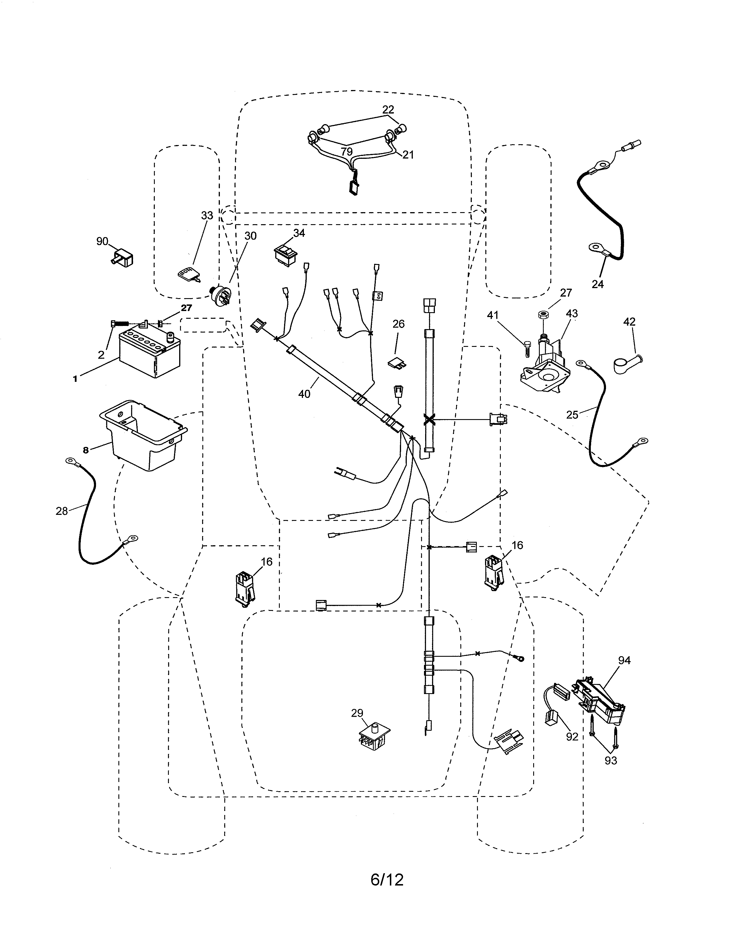 Ariens 96016002701 electrical diagram