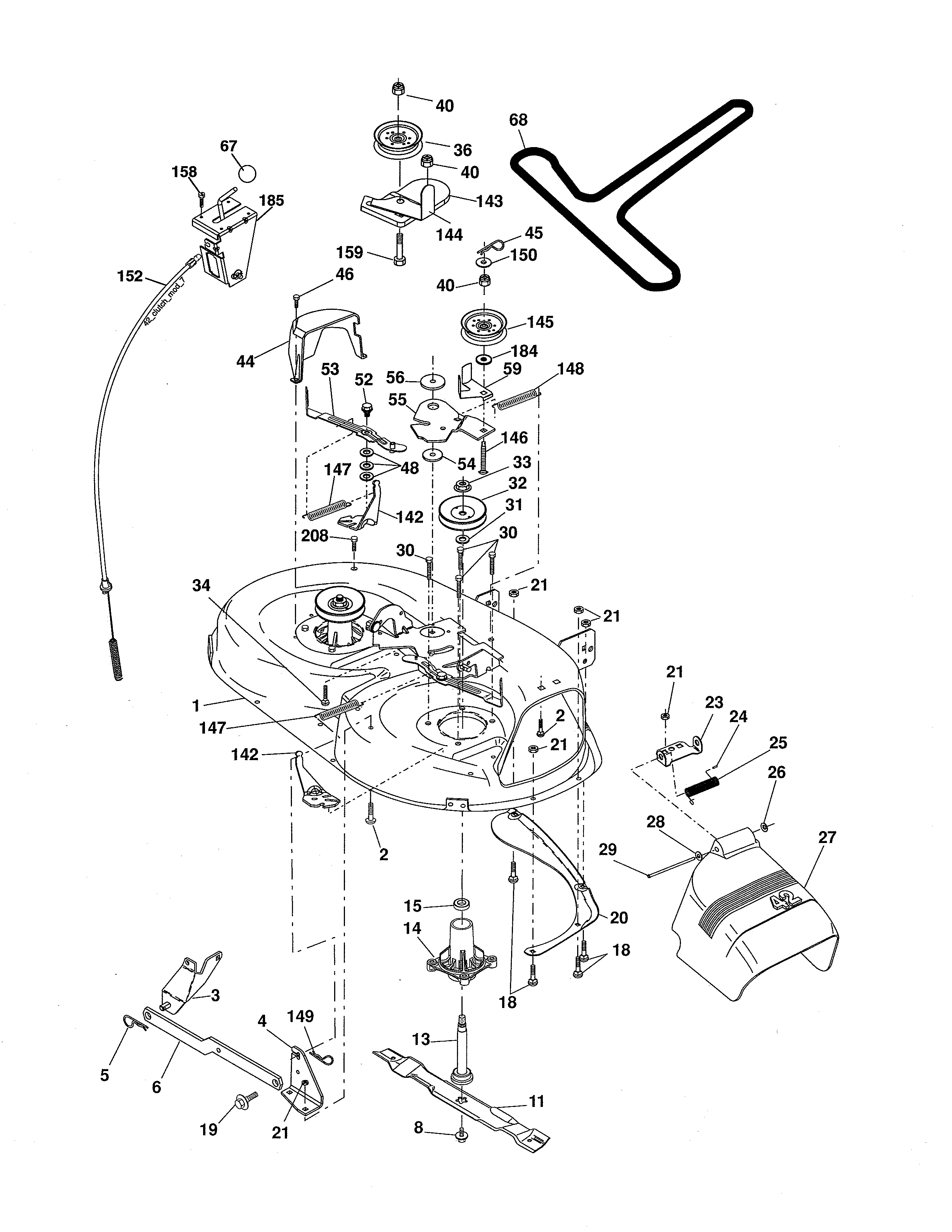 Ariens 96016002701 mower deck diagram
