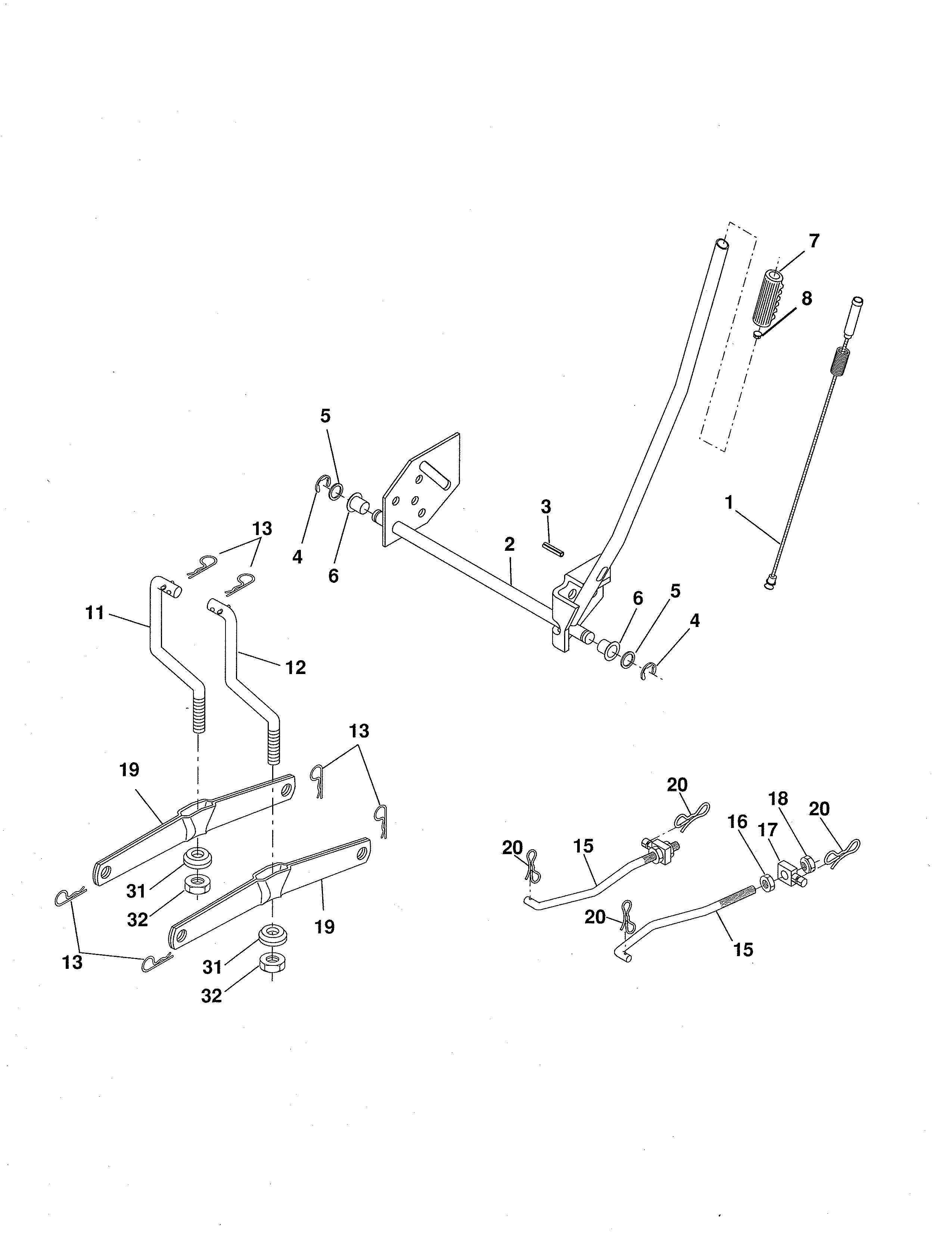 Ariens 96016002701 mower lift diagram