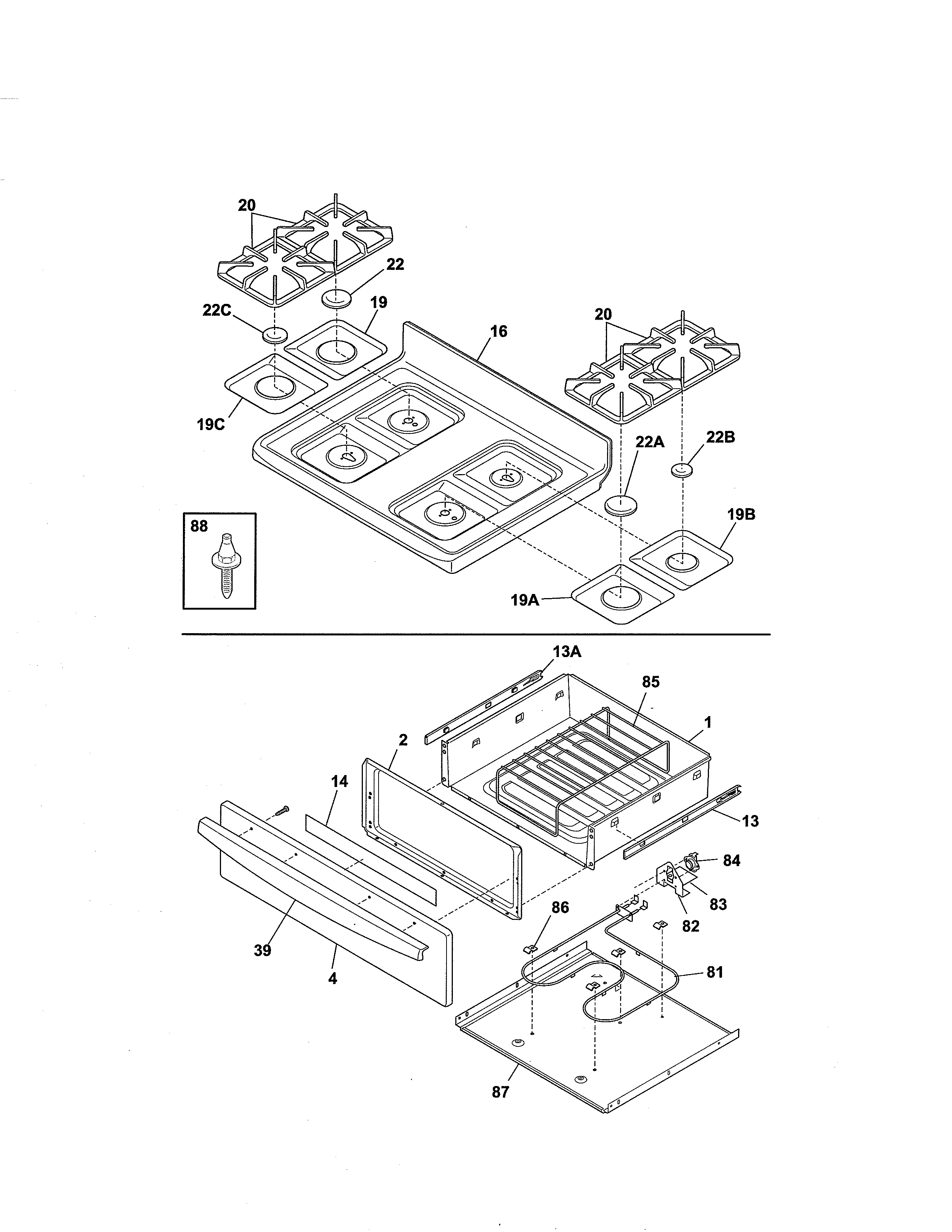 Kenmore 79075924300 top/drawer diagram