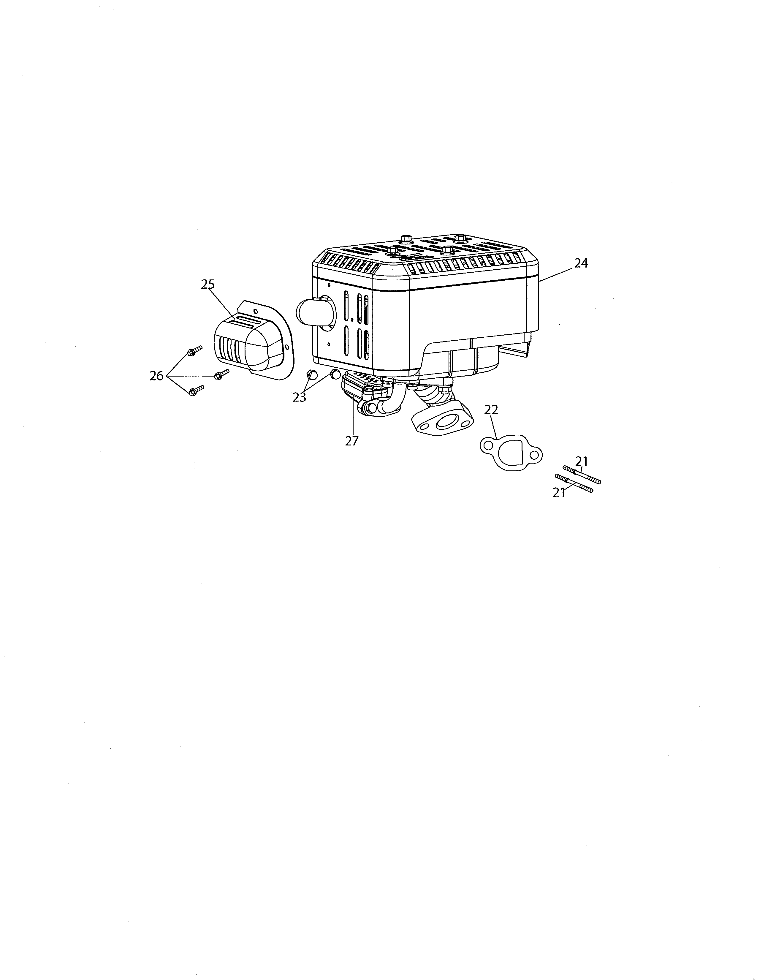 MTD 21A-34M8799 muffler diagram