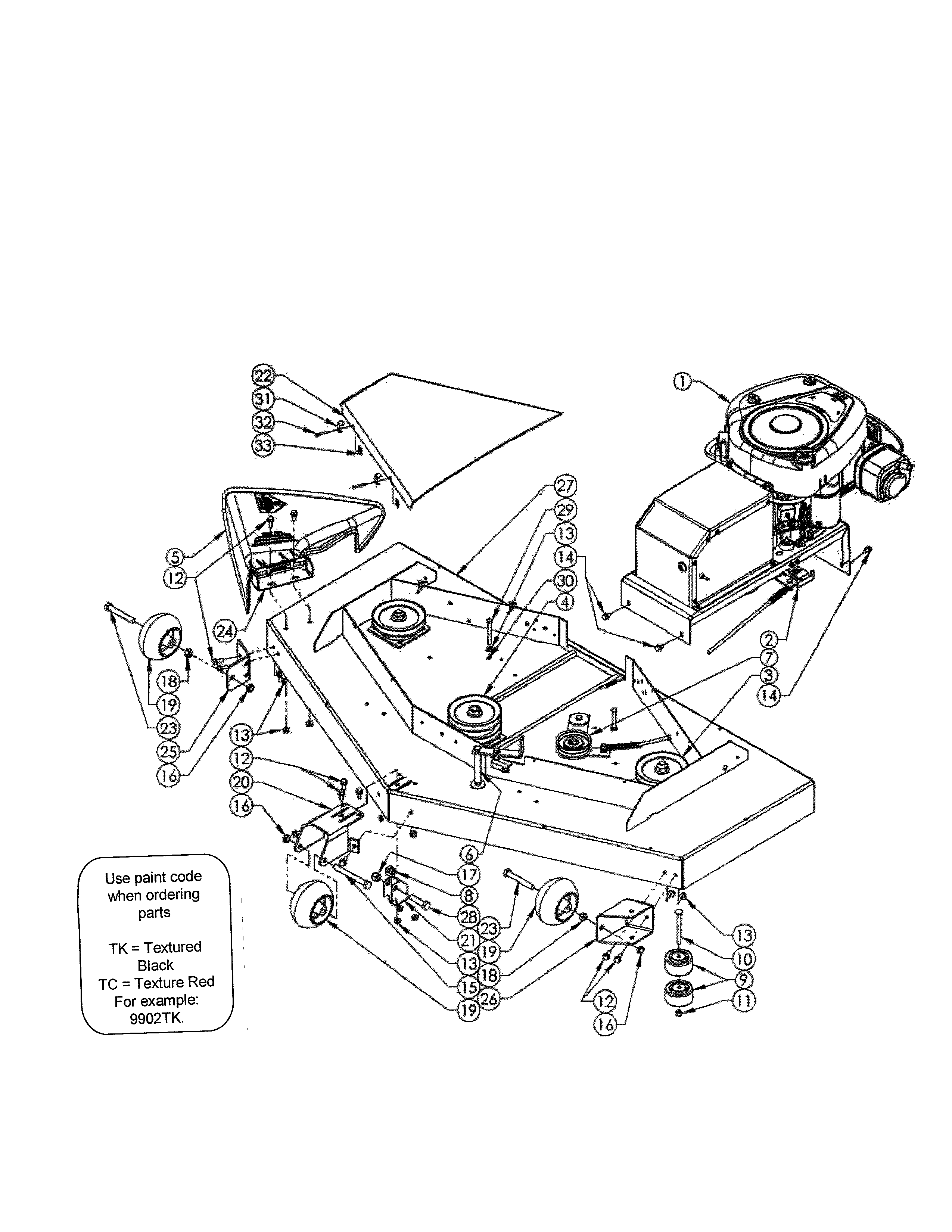 Swisher T14560A mower deck diagram