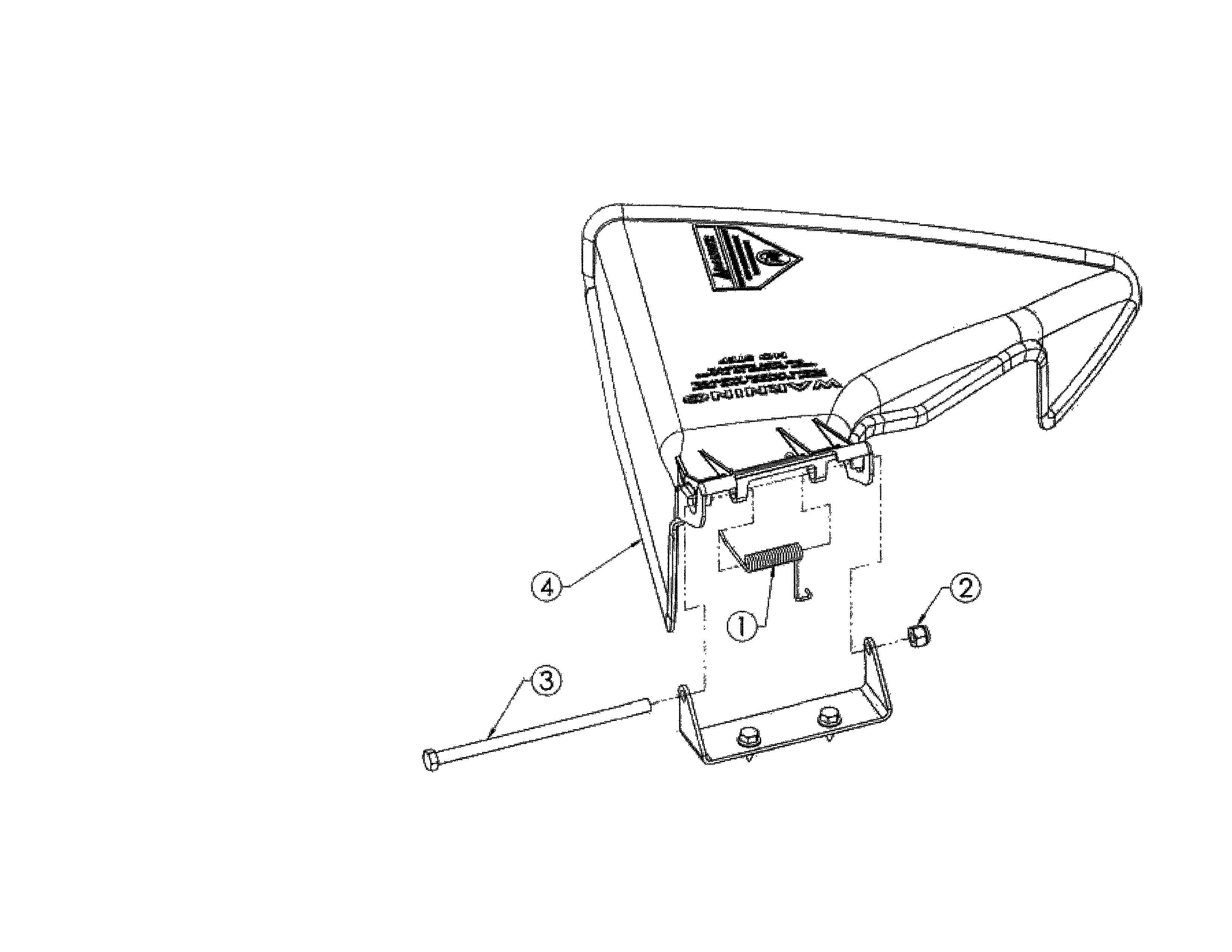 Swisher T14560A grass chute & spring diagram