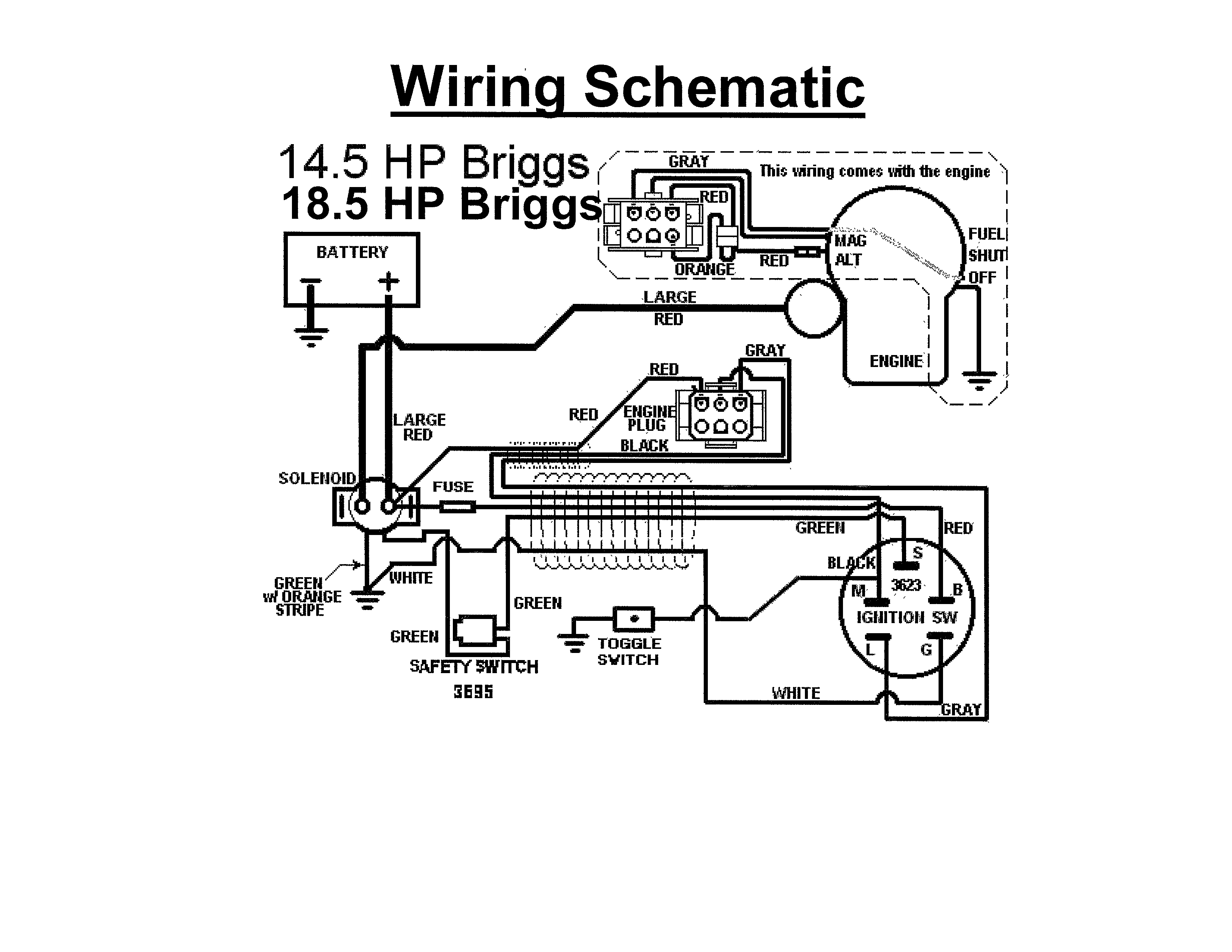 Swisher T14560A wiring schematic diagram