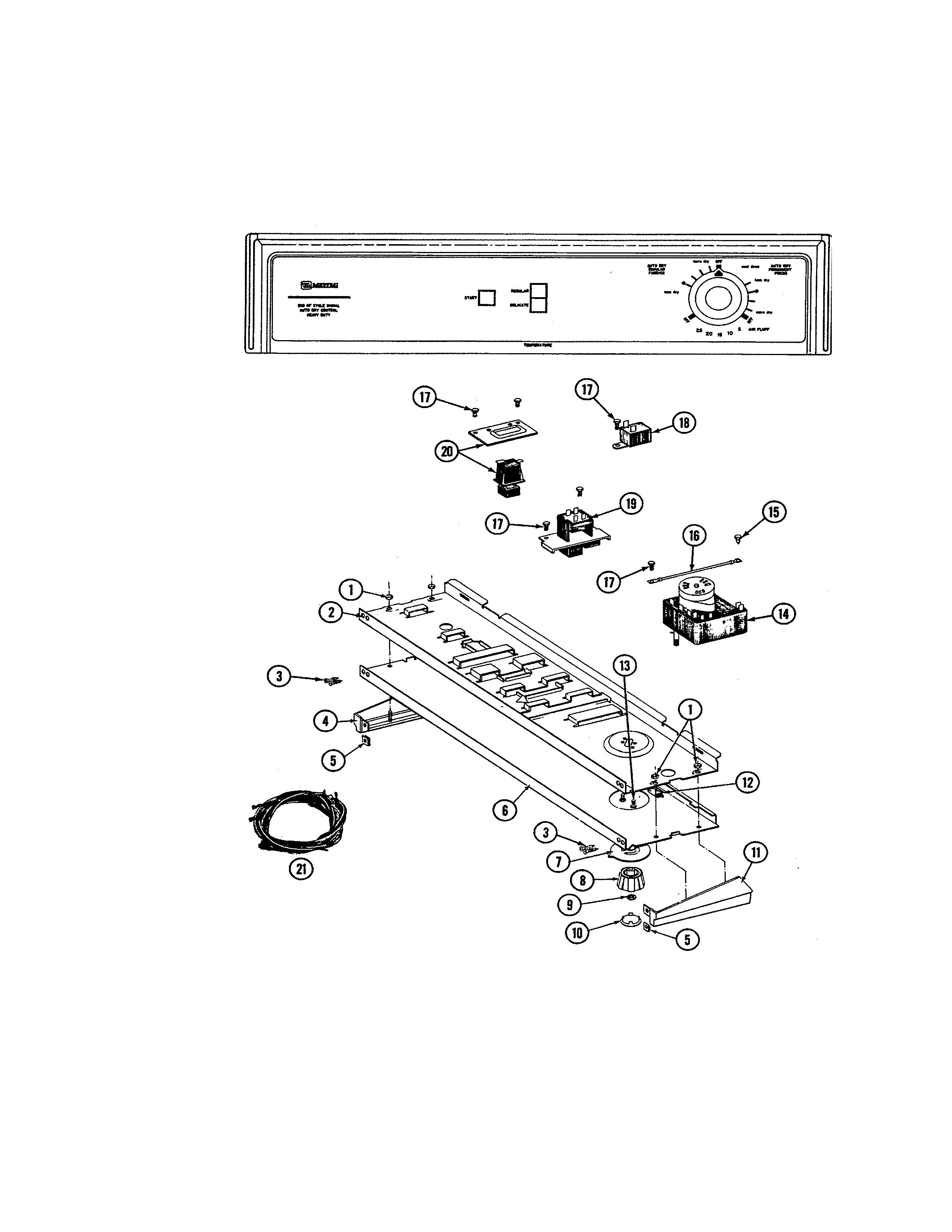 Maytag LDG8200ABW control panel diagram