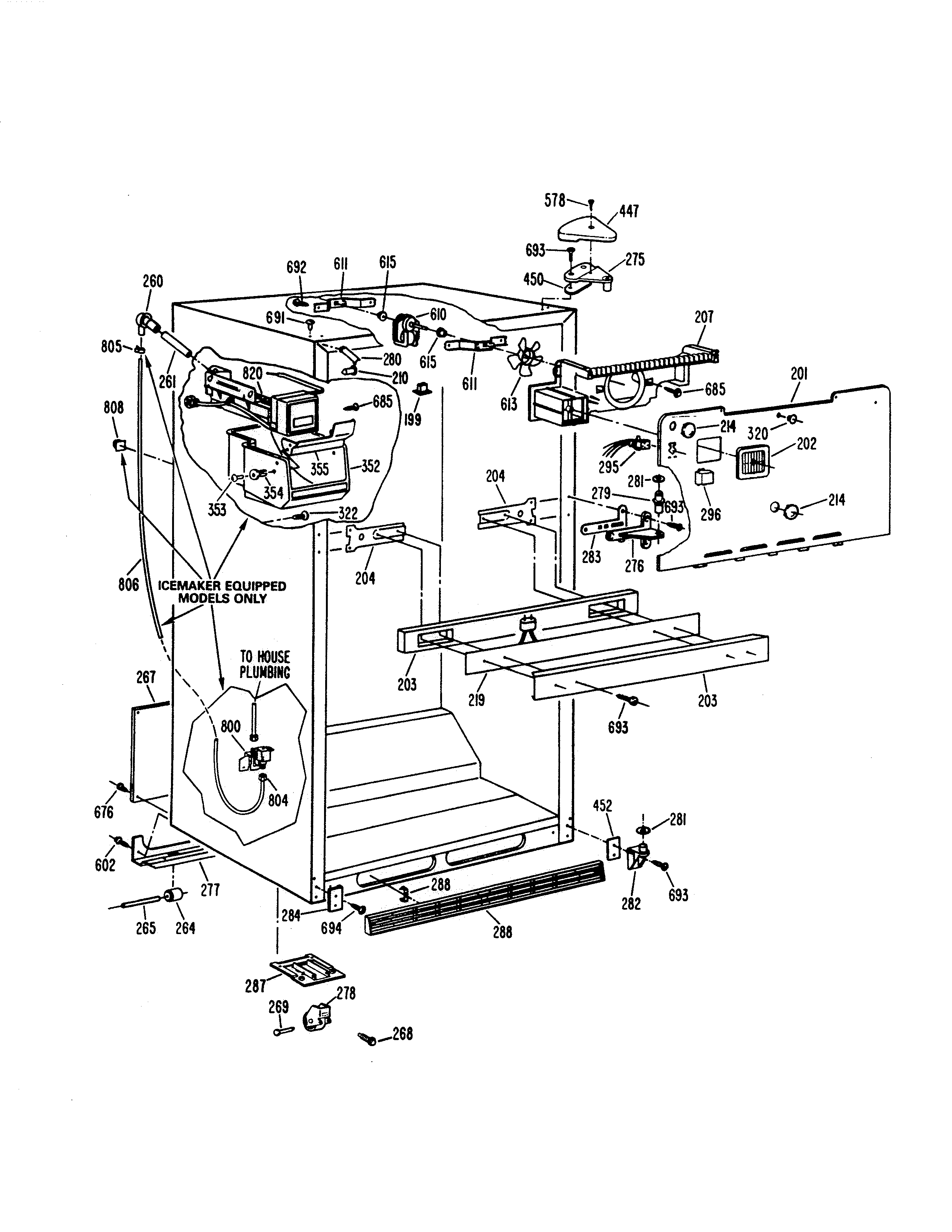Kenmore 3639611581 cabinet parts diagram