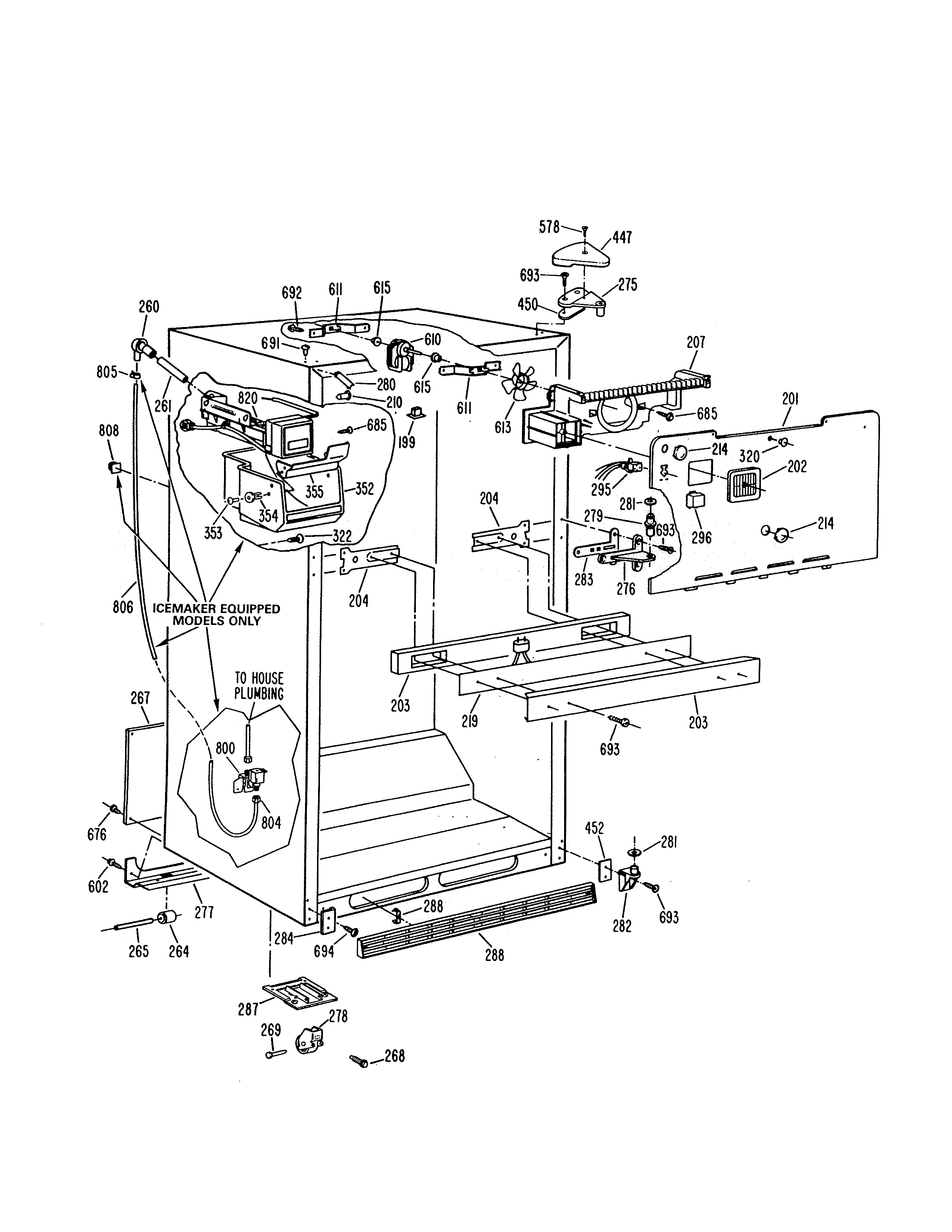Kenmore 3639611583 cabinet parts diagram