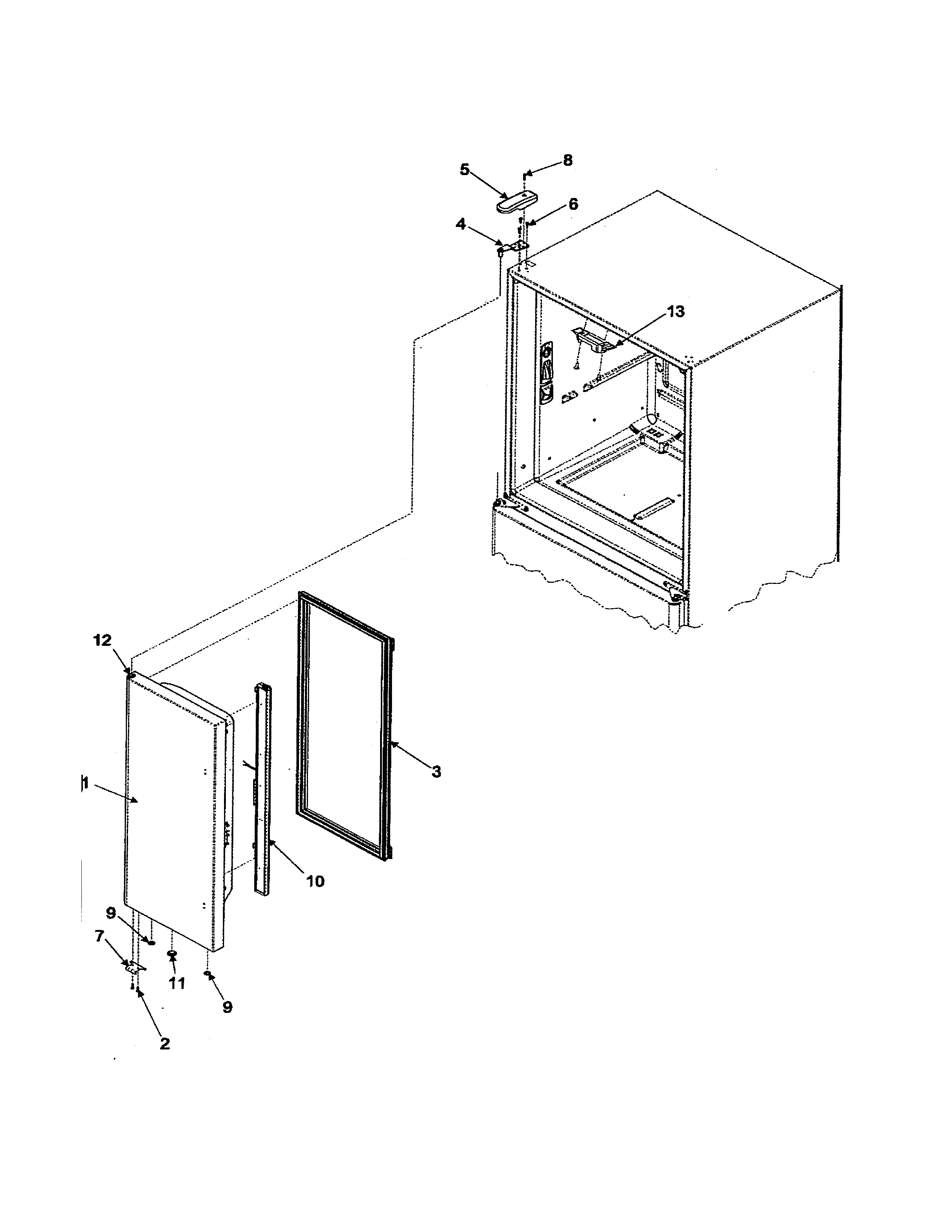 Kenmore 59673509203 left refrigerator door diagram