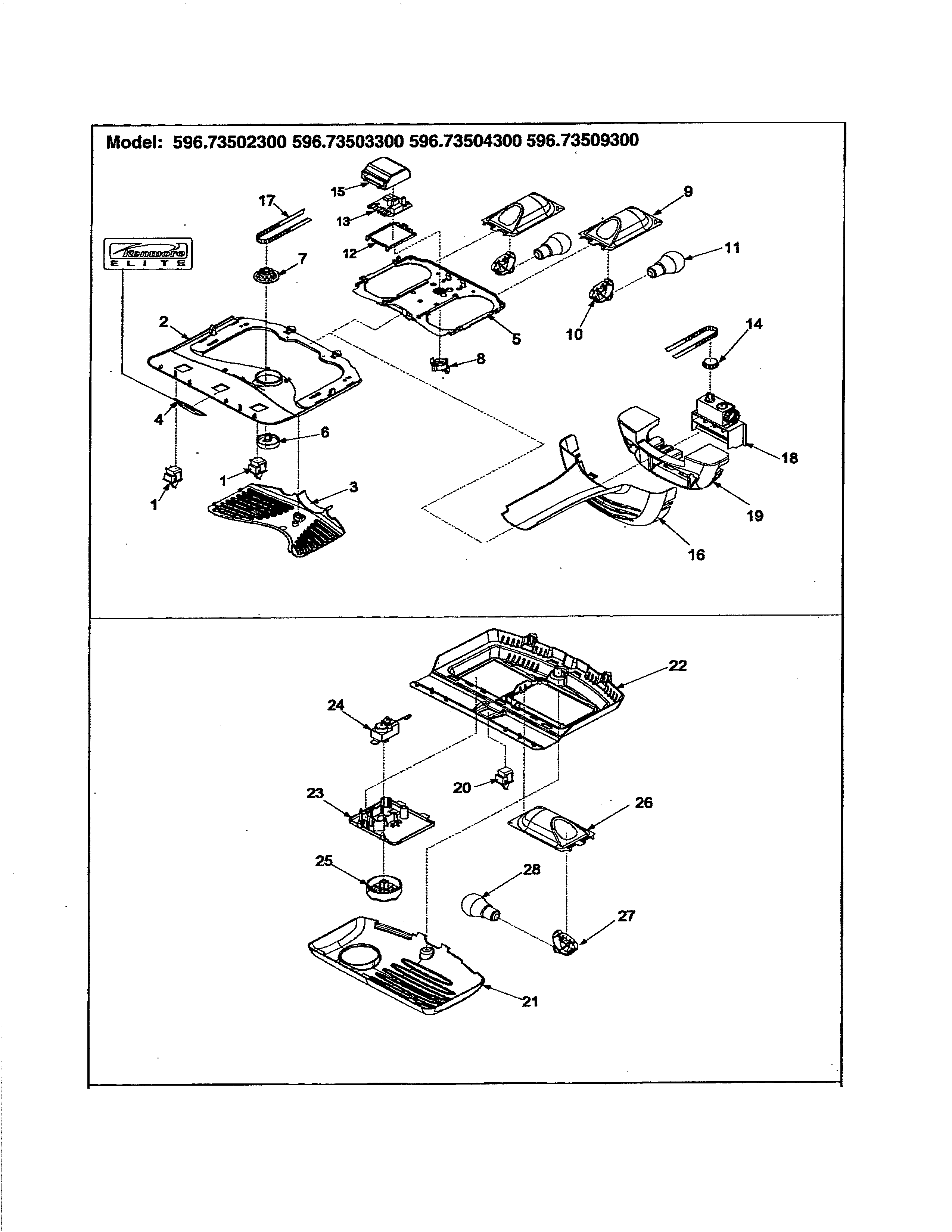 Kenmore 59673509203 controls diagram