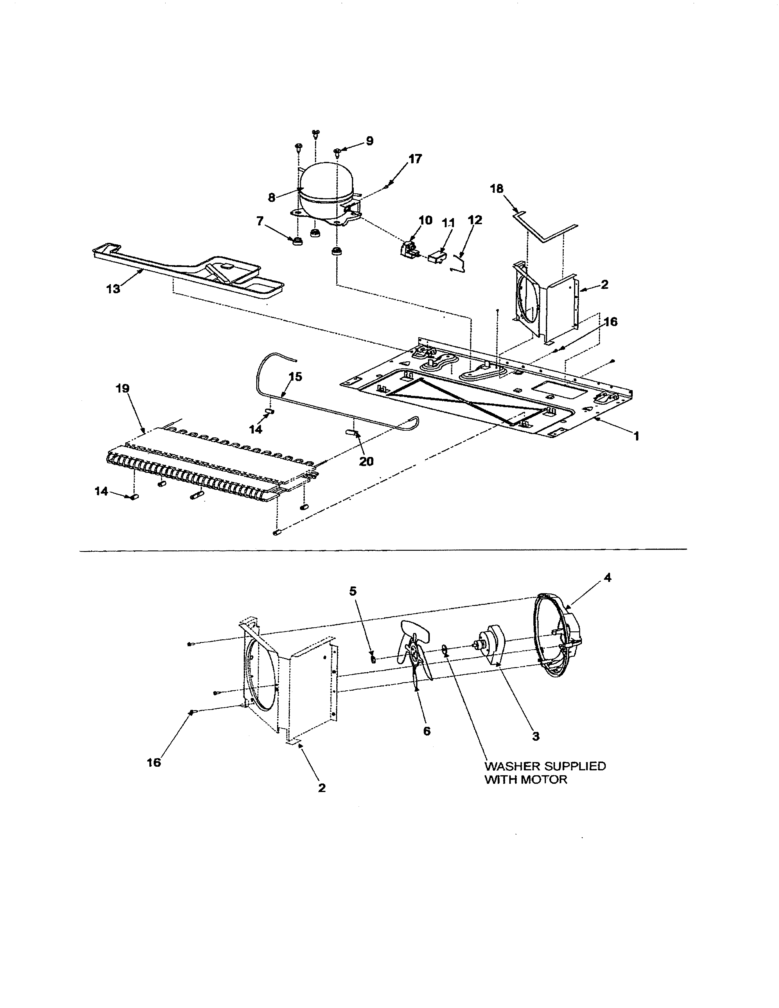 Kenmore 59673509203 compressor diagram
