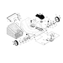 Poulan 96144000500 drive control/gear case/wheels diagram