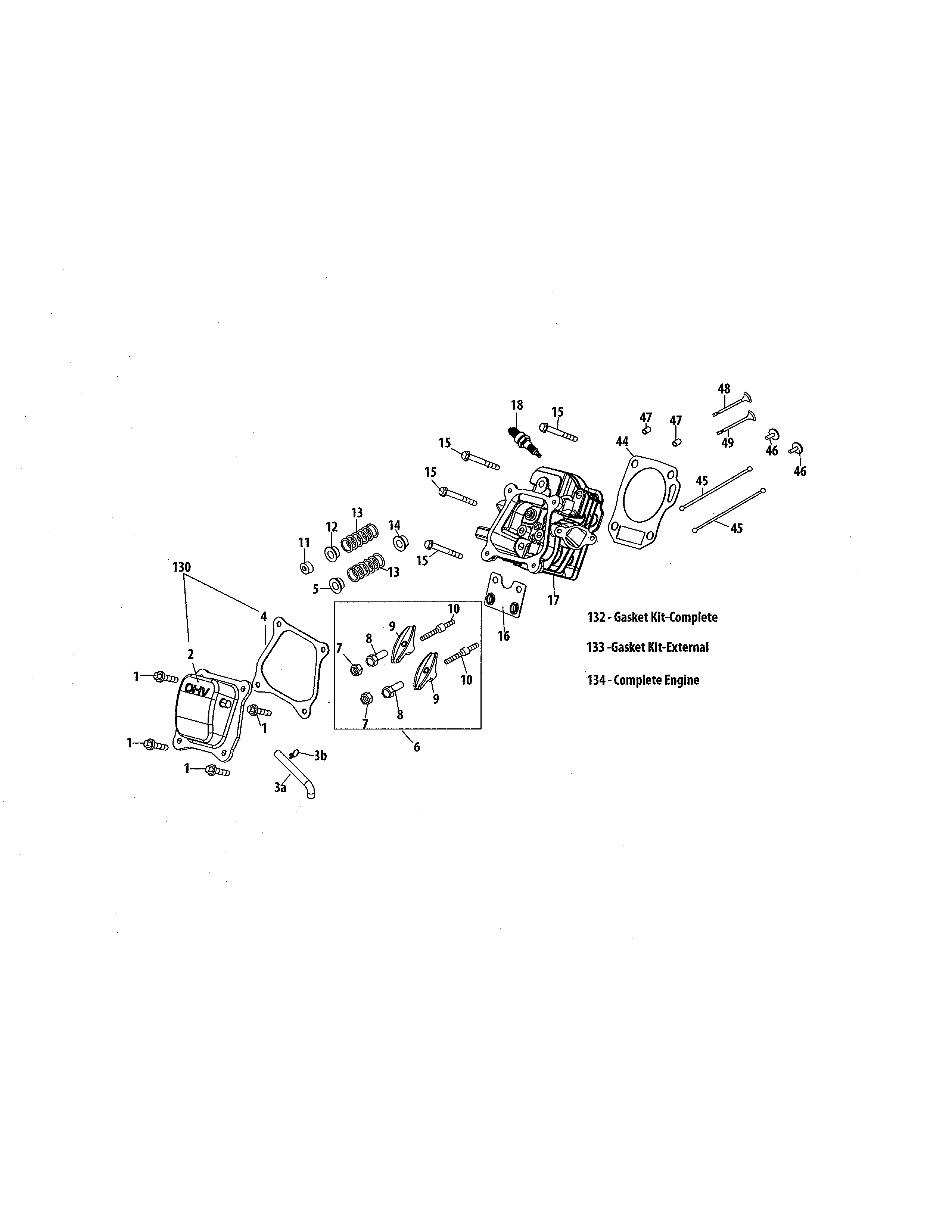 MTD 31BS62EE799 cylinder head/rocker arm diagram