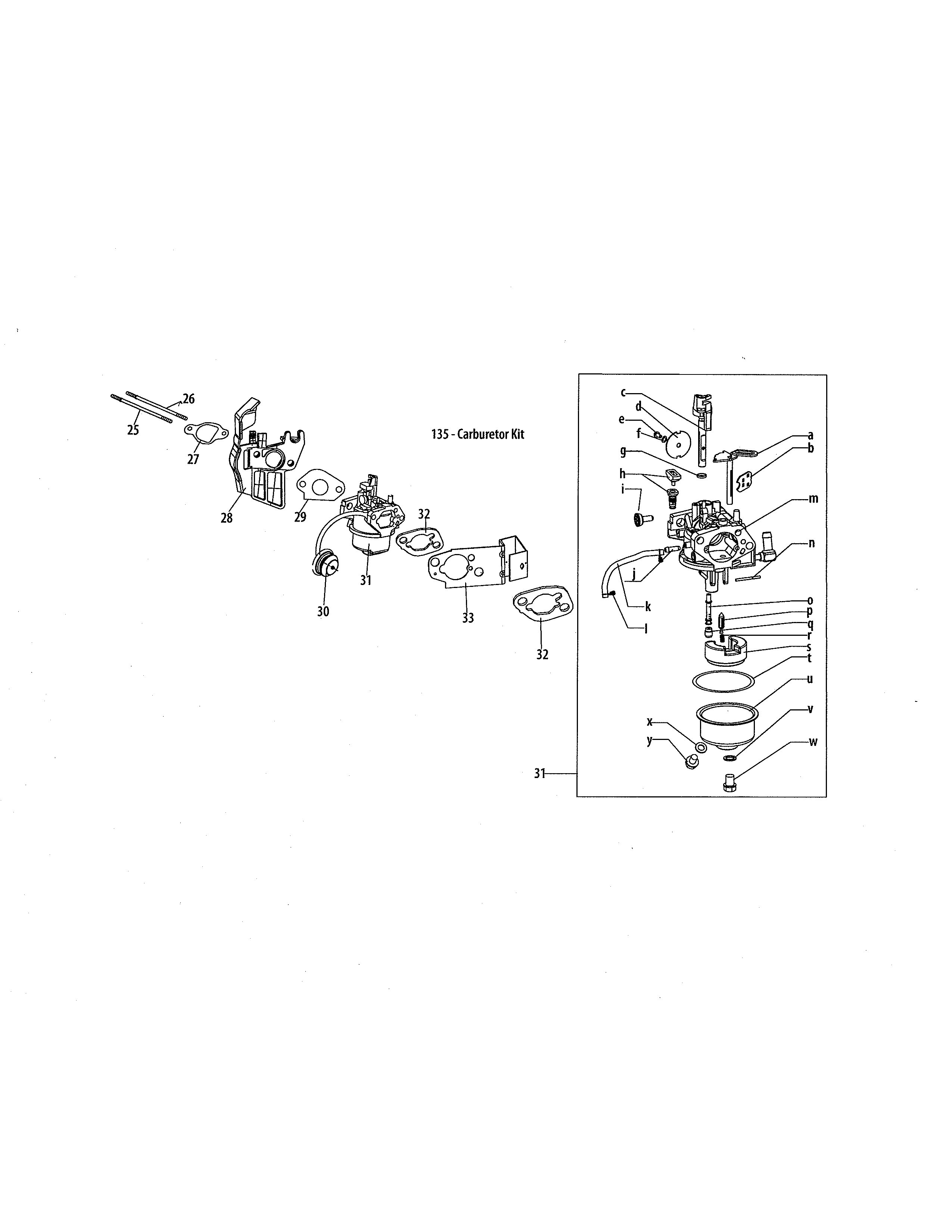 MTD 31BS62EE799 carburetor diagram