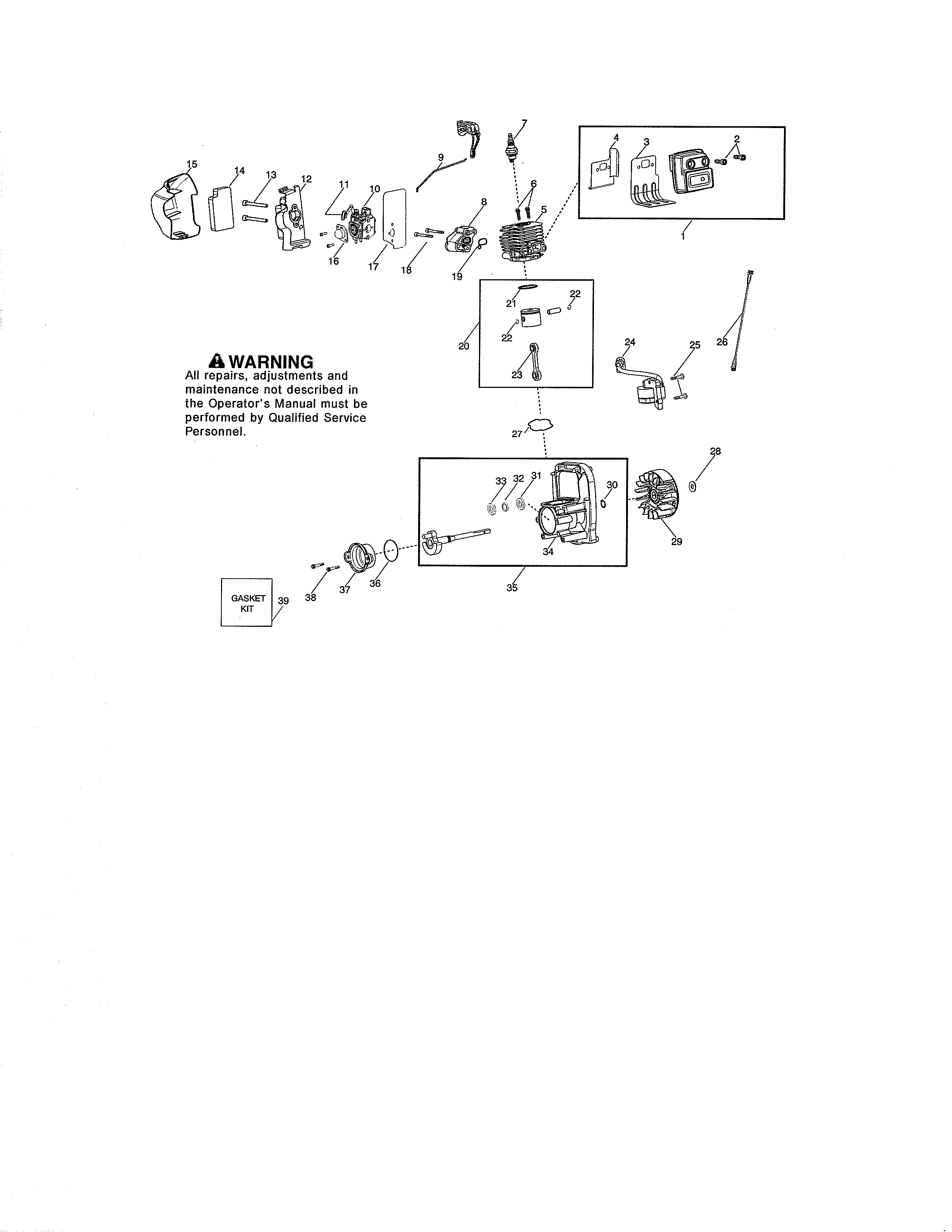 Craftsman 358794776 cylinder/muffler/crankcase diagram