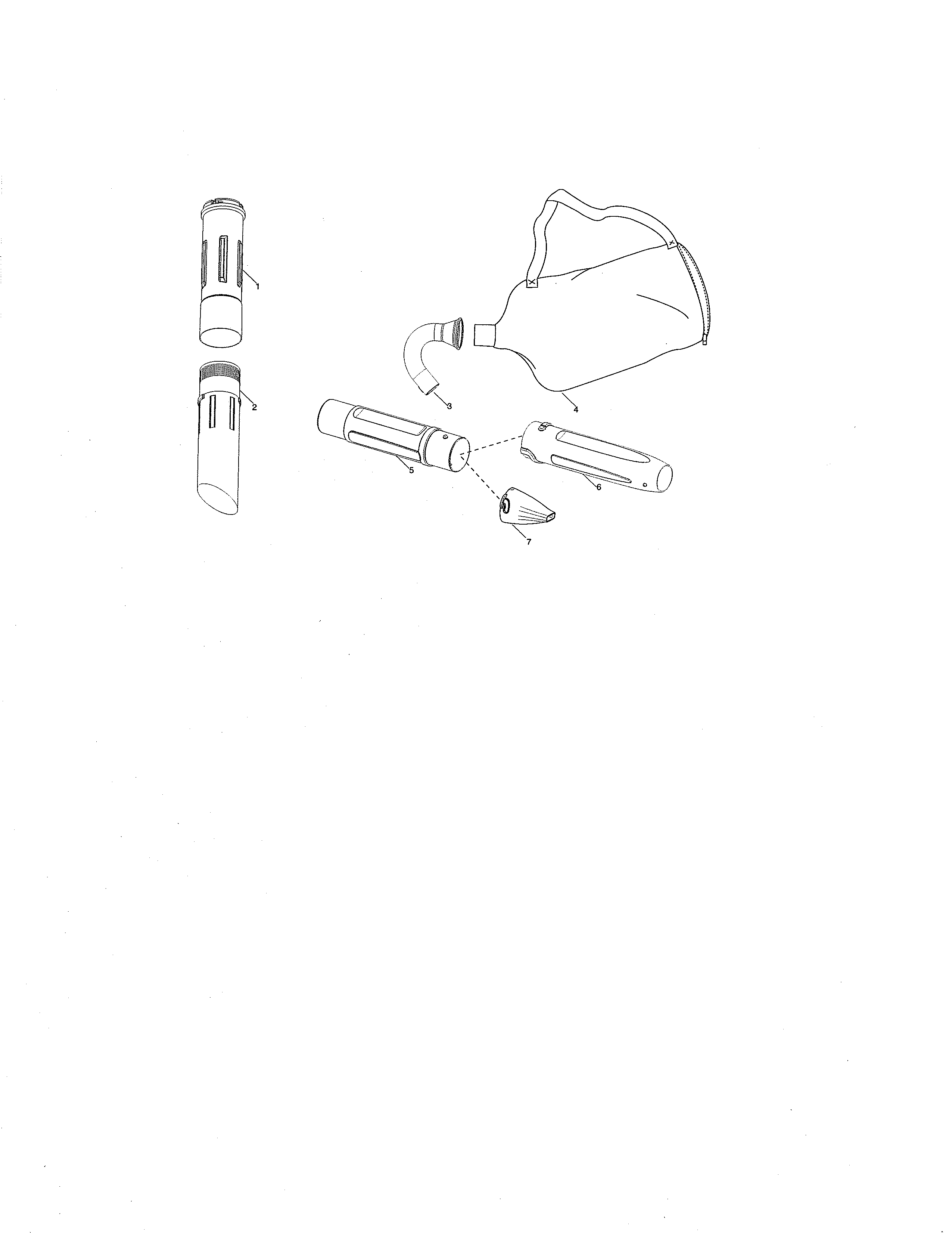 Craftsman 358794776 vac bag/tubes diagram