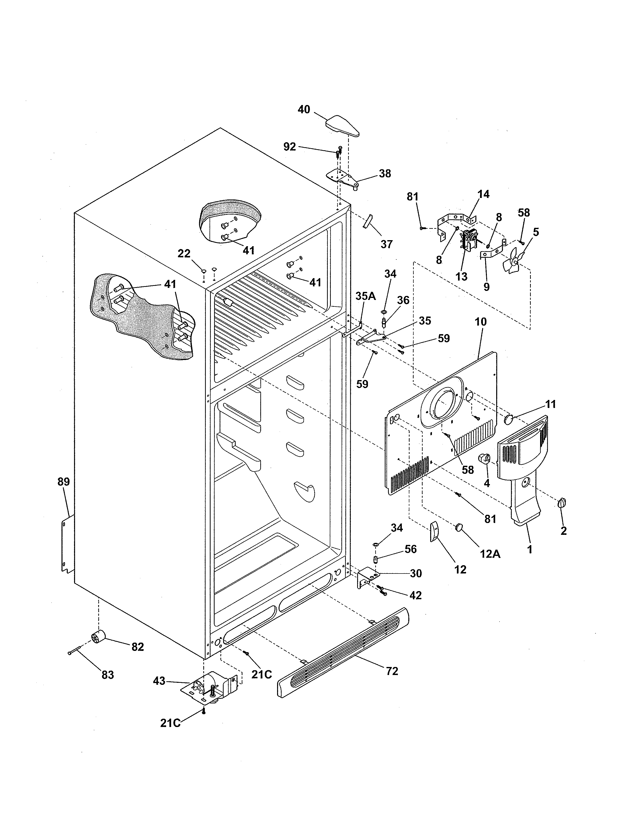 Kenmore 25361552016 cabinet diagram