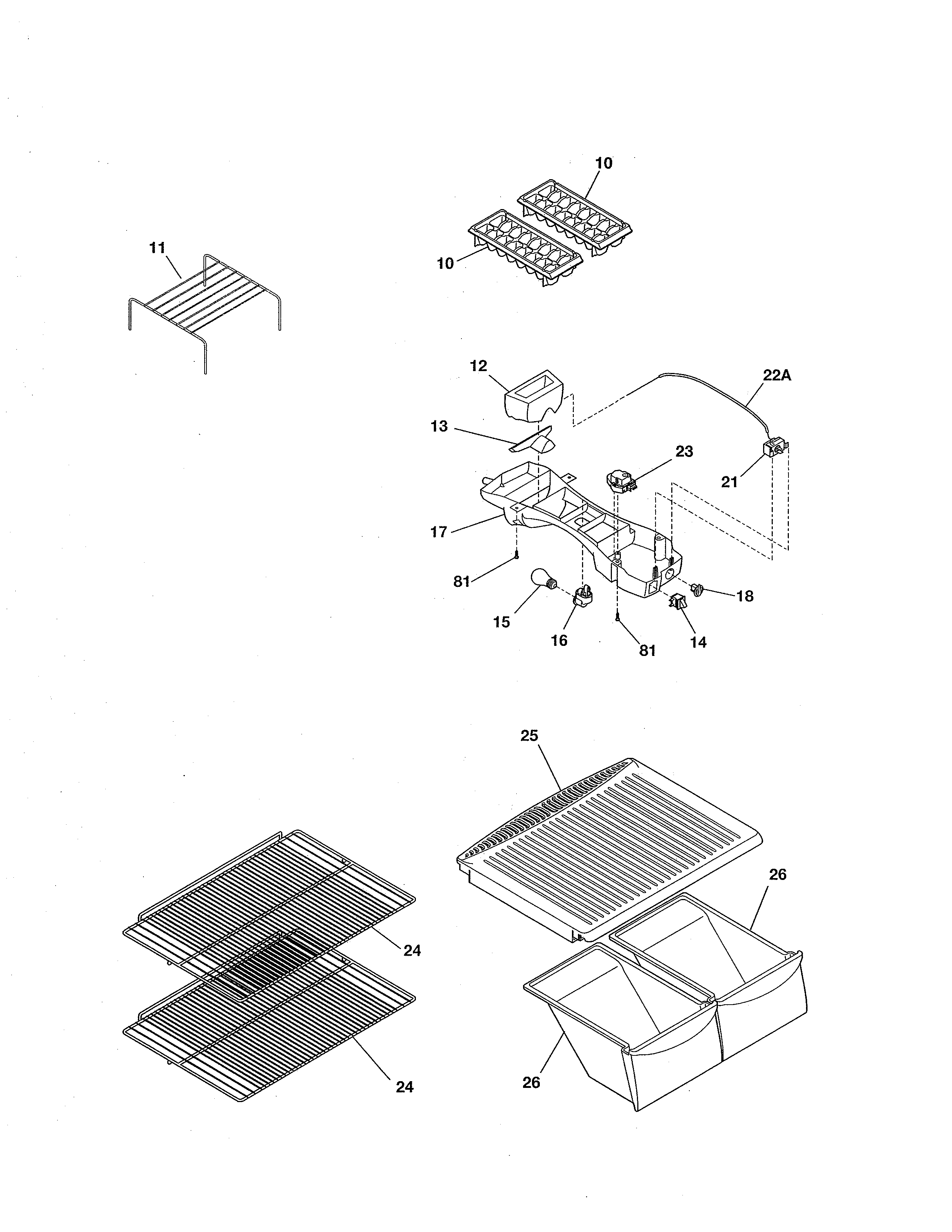 Kenmore 25361552016 shelves diagram