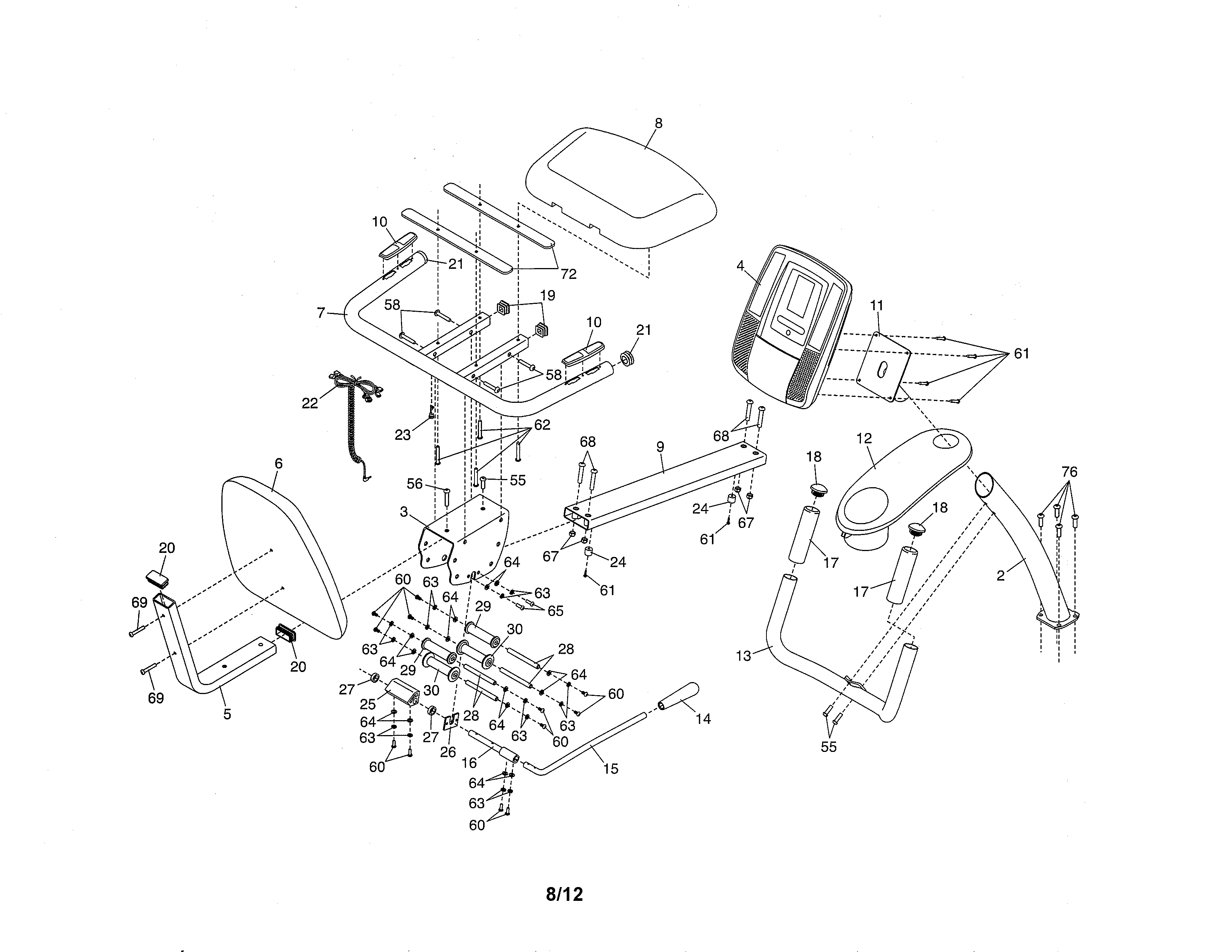 Proform 831219529 console/seat diagram