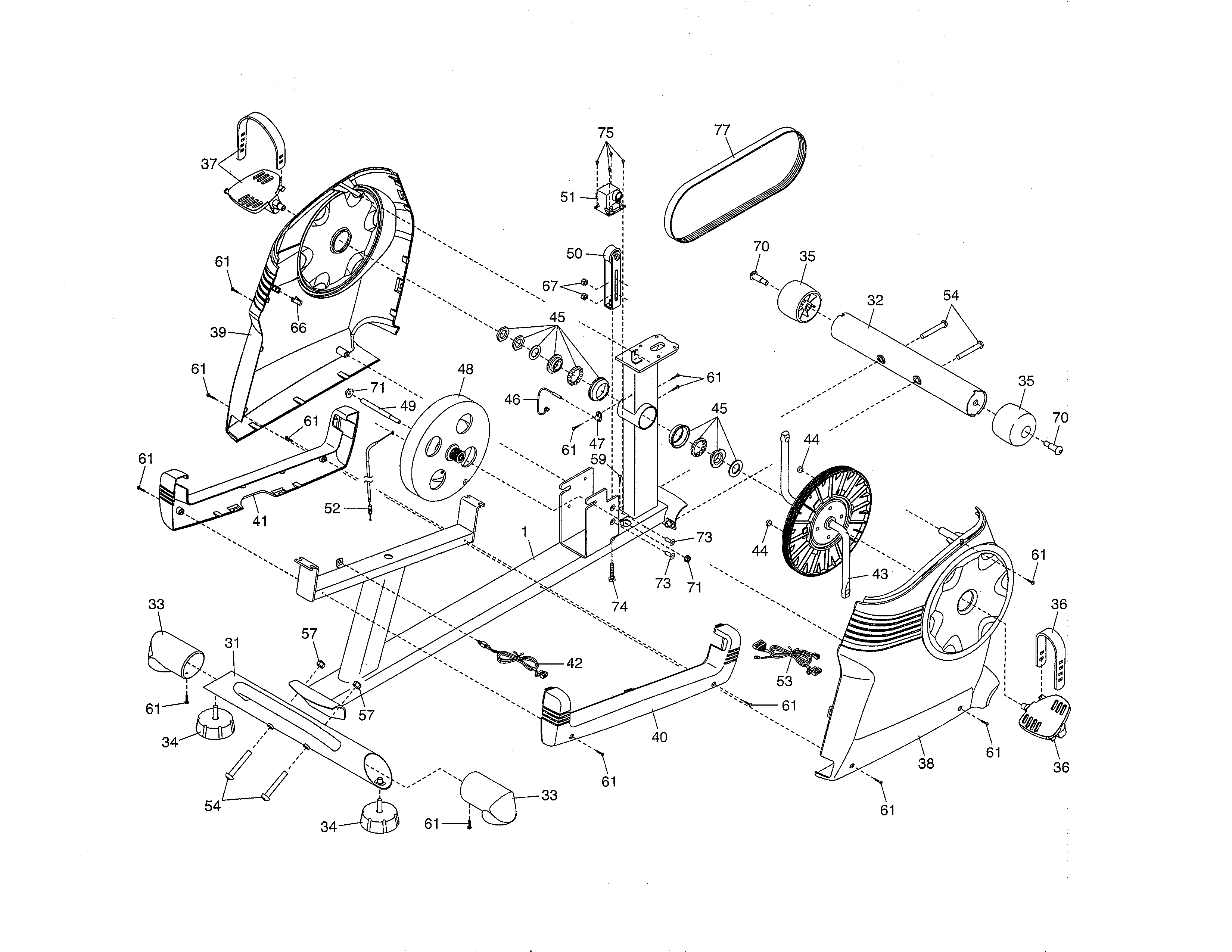 Proform 831219529 frame/resistance mechanism diagram