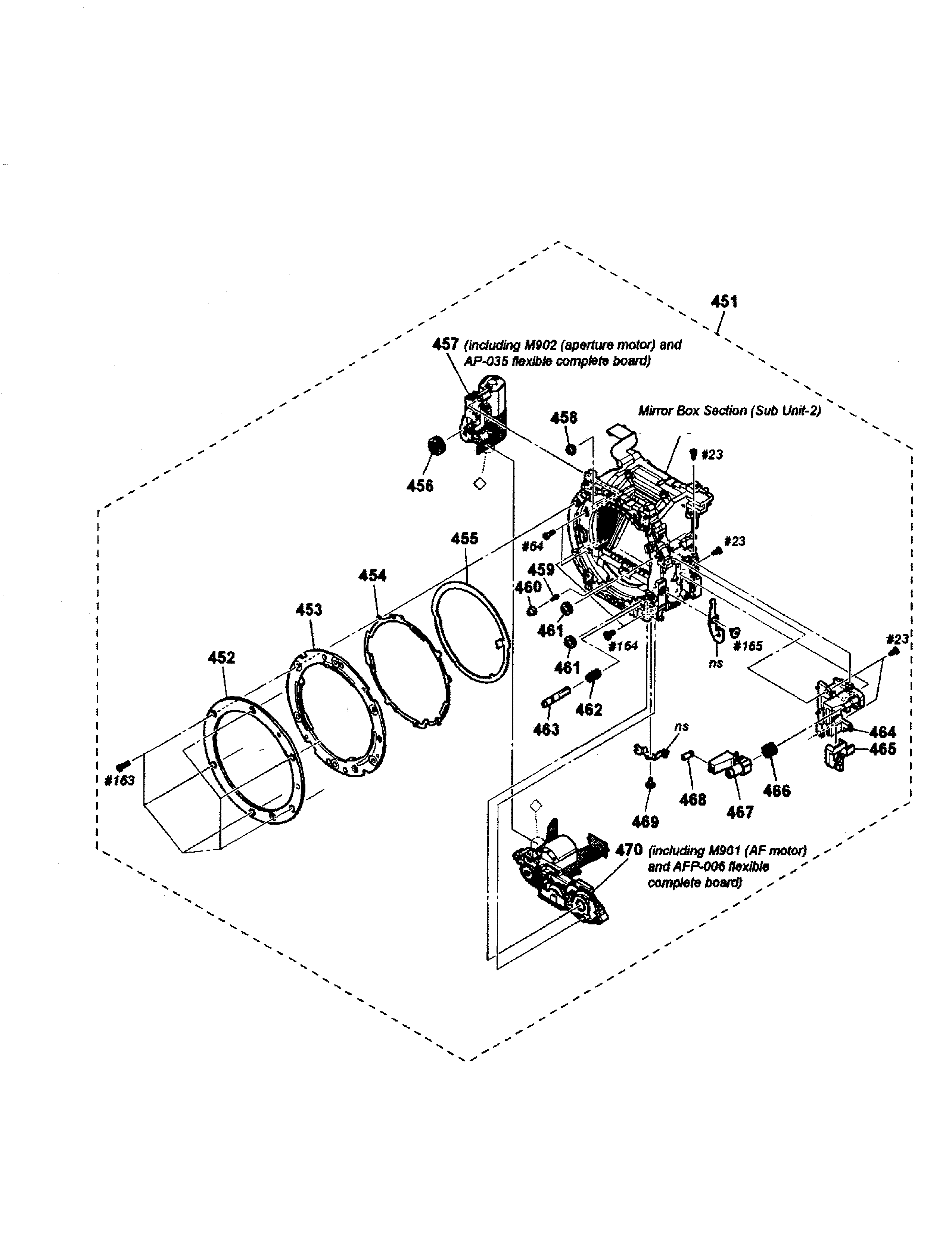 Sony SLT-A37M mirror box section (sub unit-1) diagram