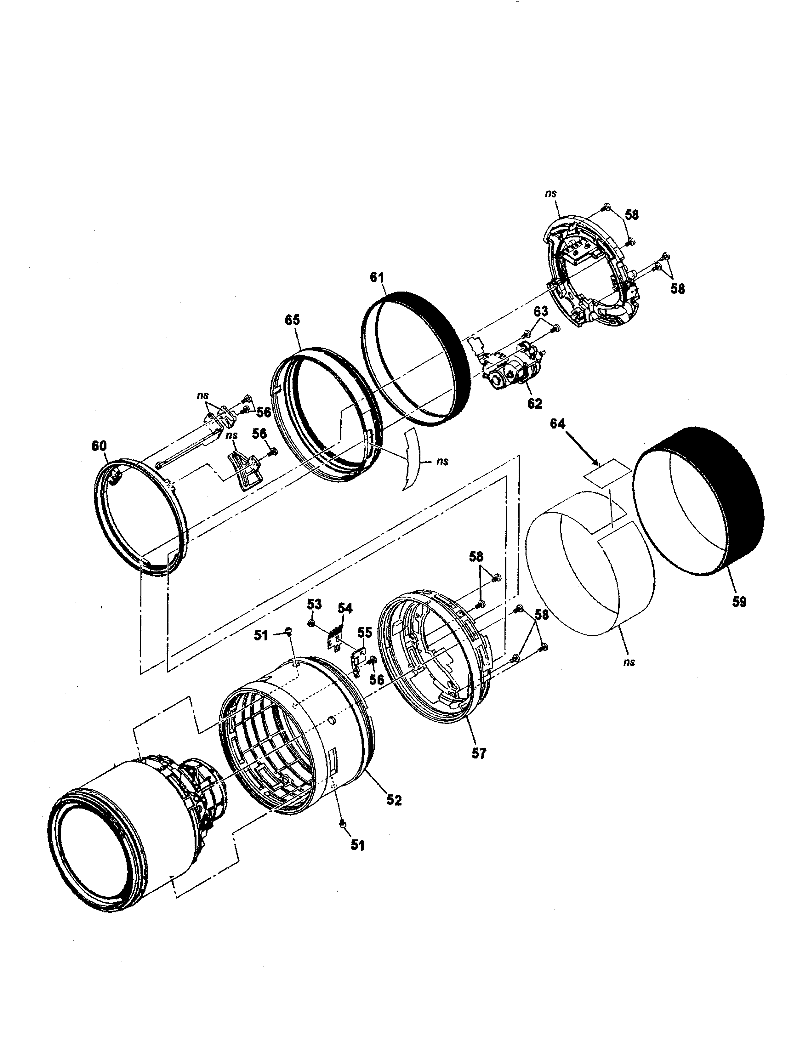 Sony SLT-A37M af gear box, outer barrel assy diagram