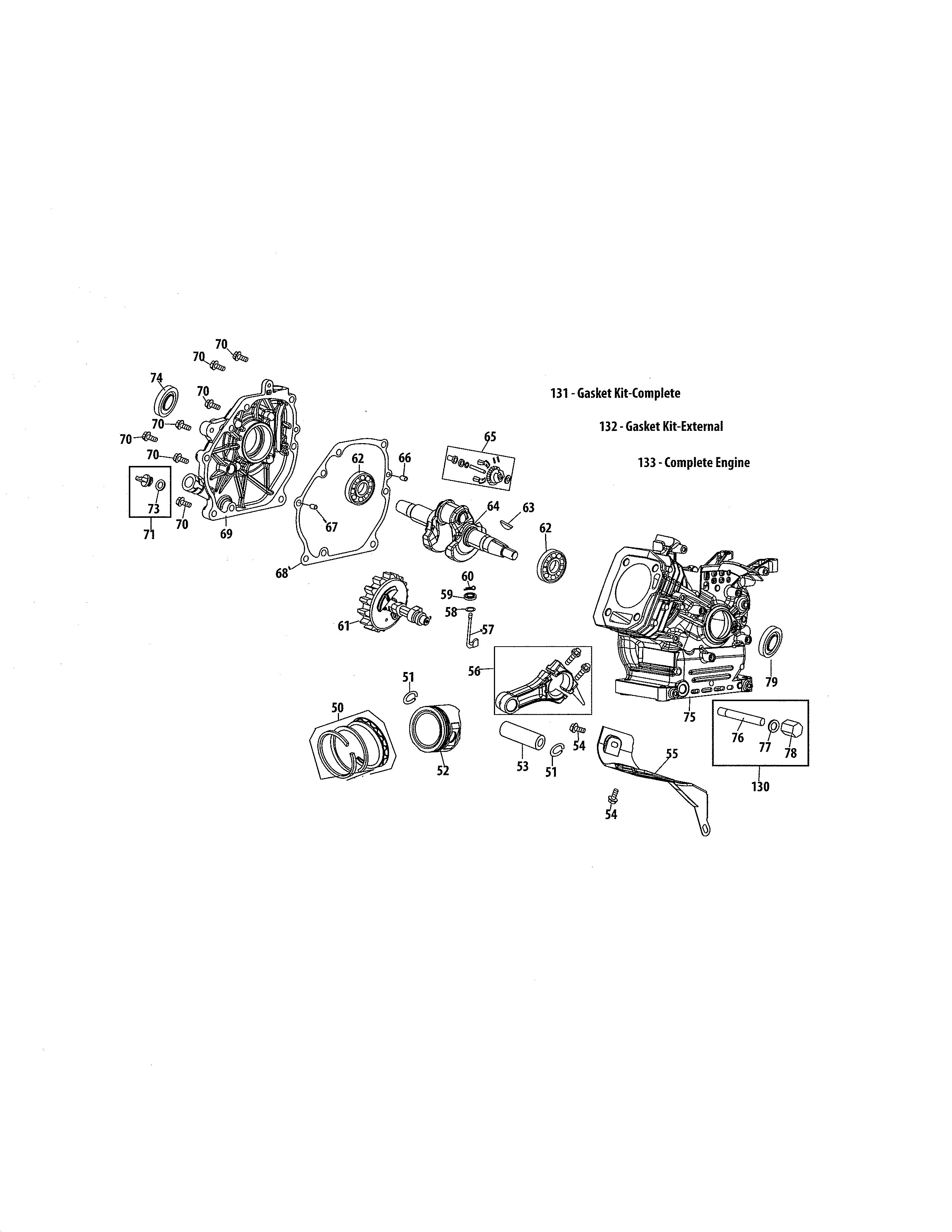MTD 31AS63TF799 short block/crankshaft diagram