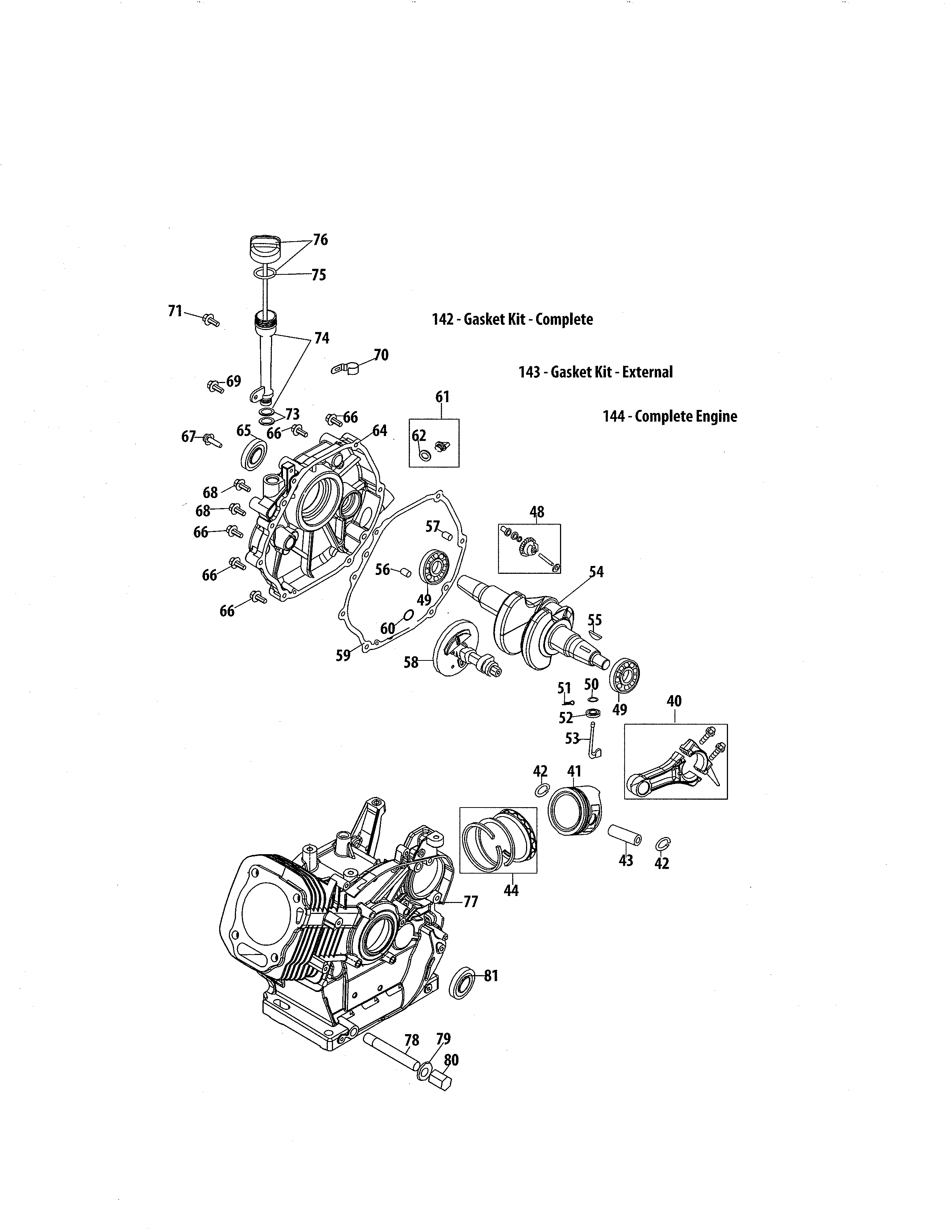 Craftsman 247883951 crankshaft/crankcase diagram
