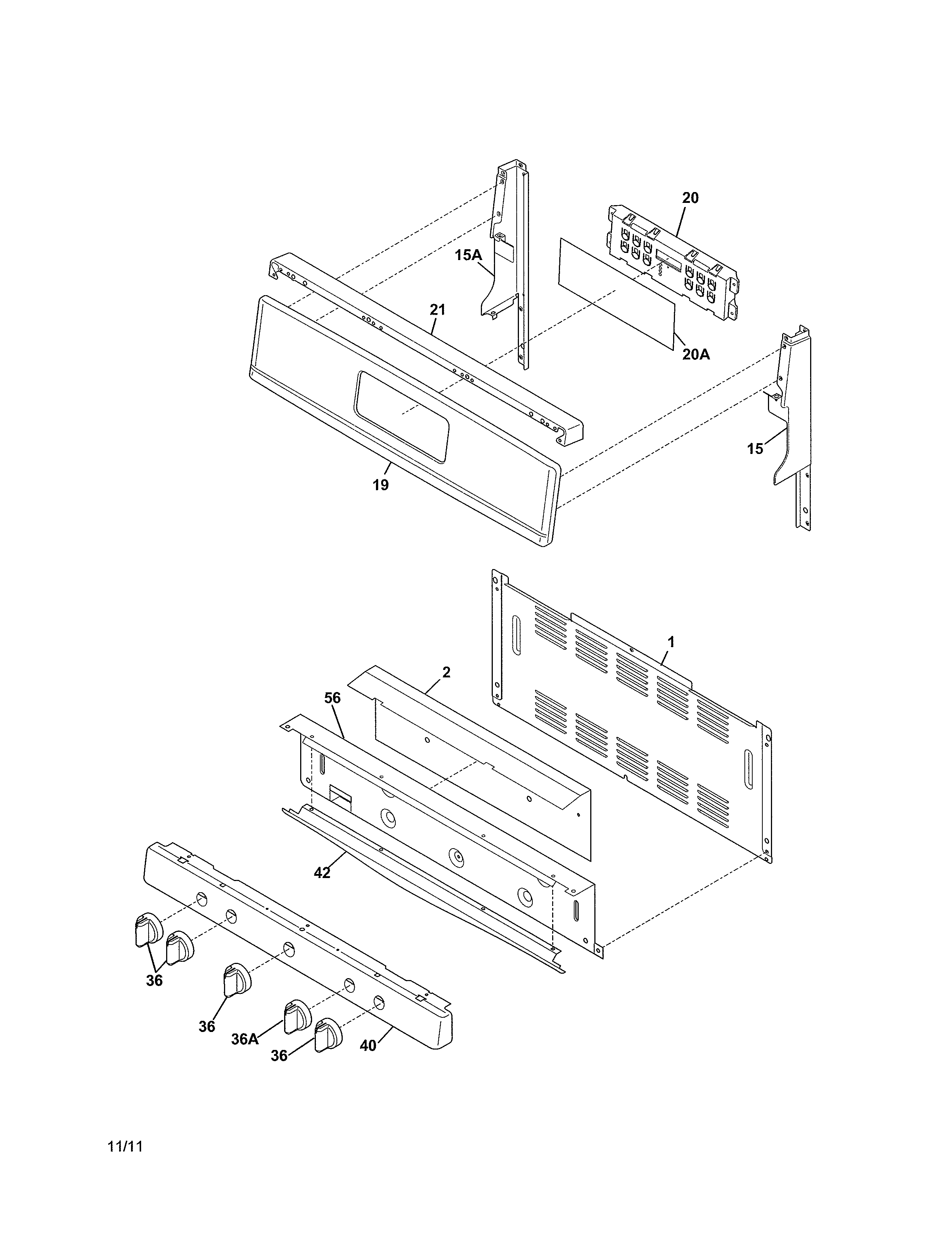 Frigidaire BGGF3042KFP backguard diagram