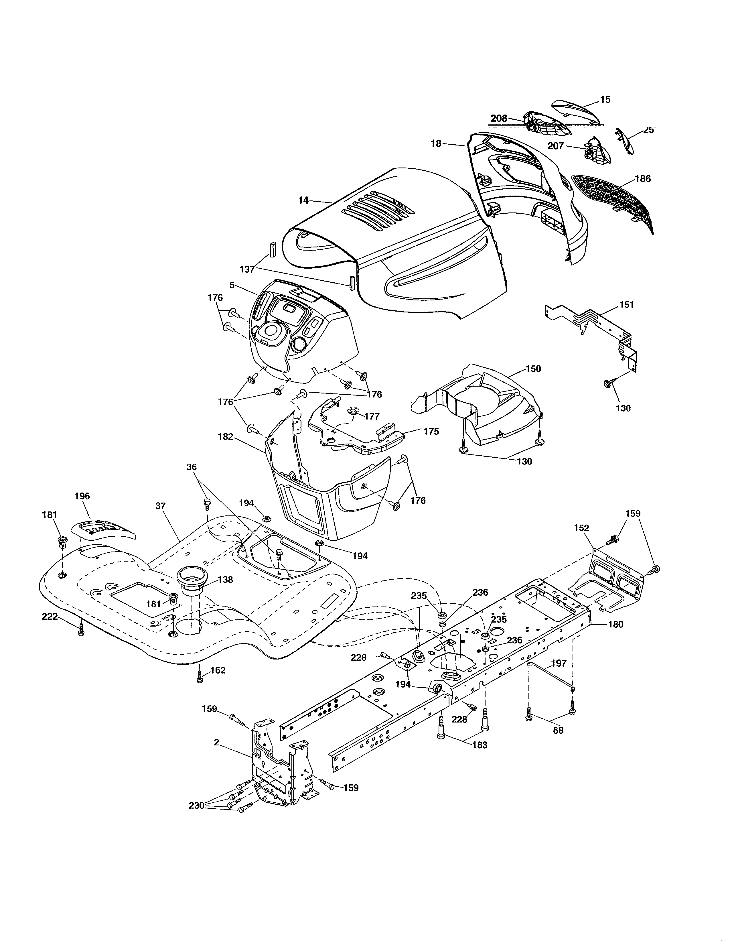 Poulan 96042005900 chassis diagram