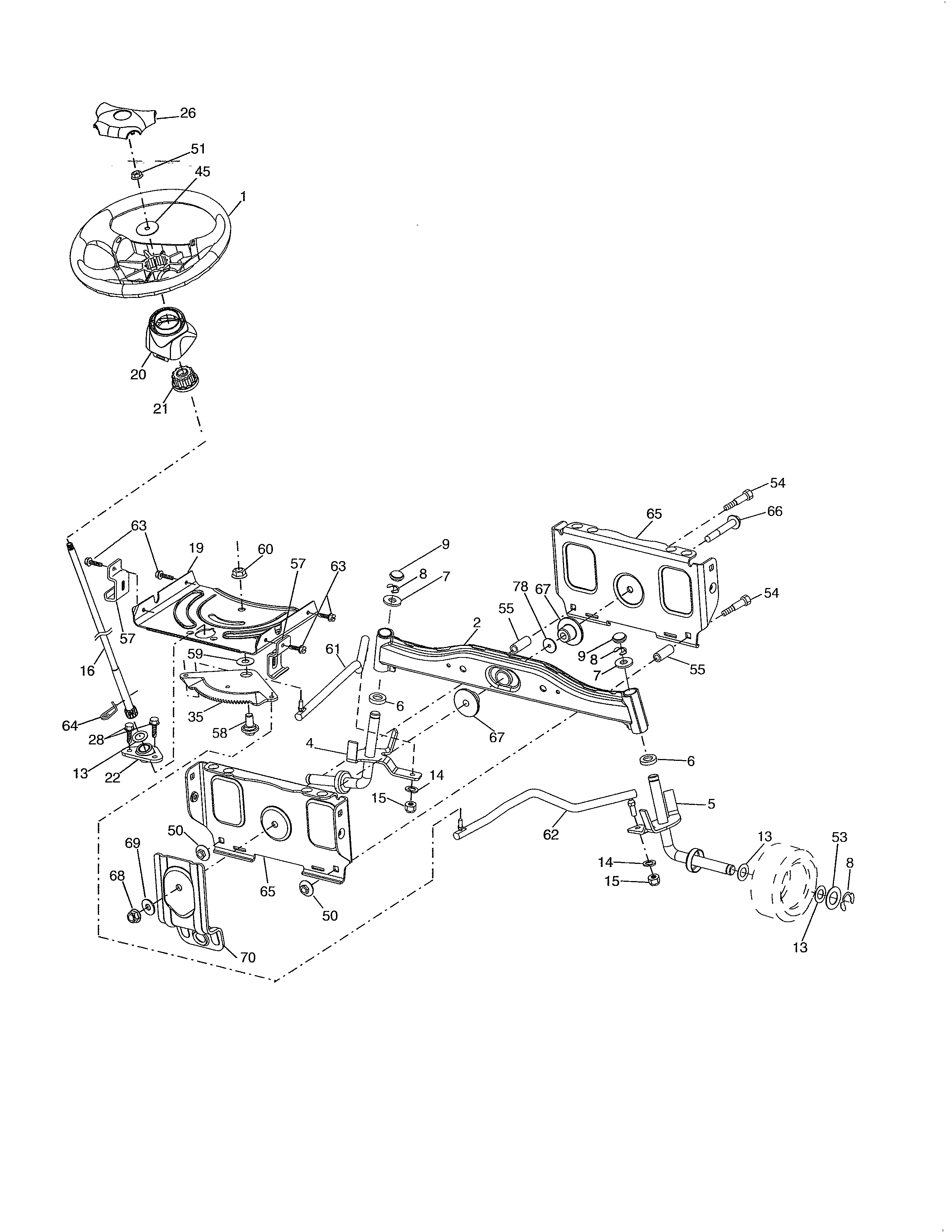Poulan 96042005900 steering diagram