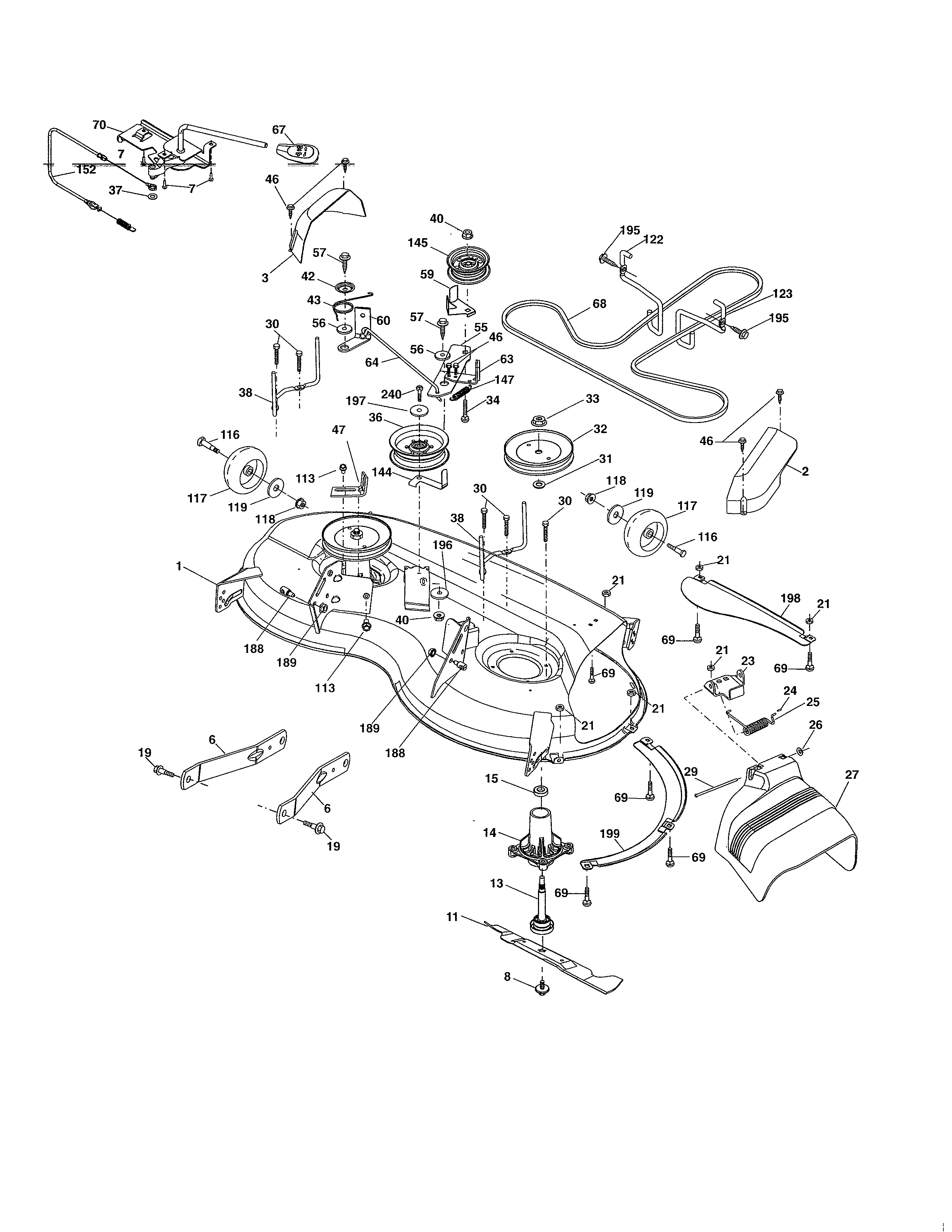Poulan 96042005900 mower deck diagram