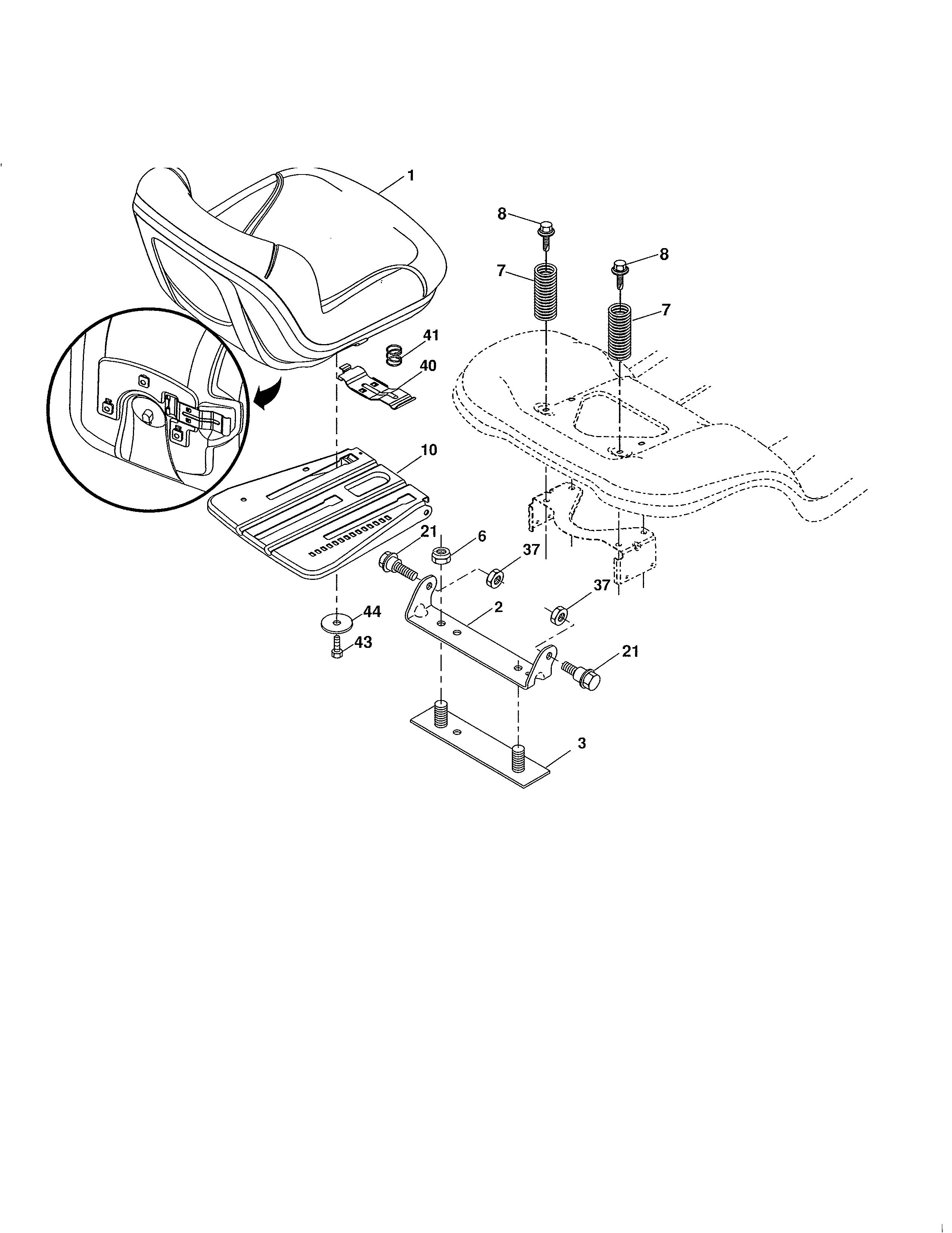 Poulan 96042005900 seat diagram