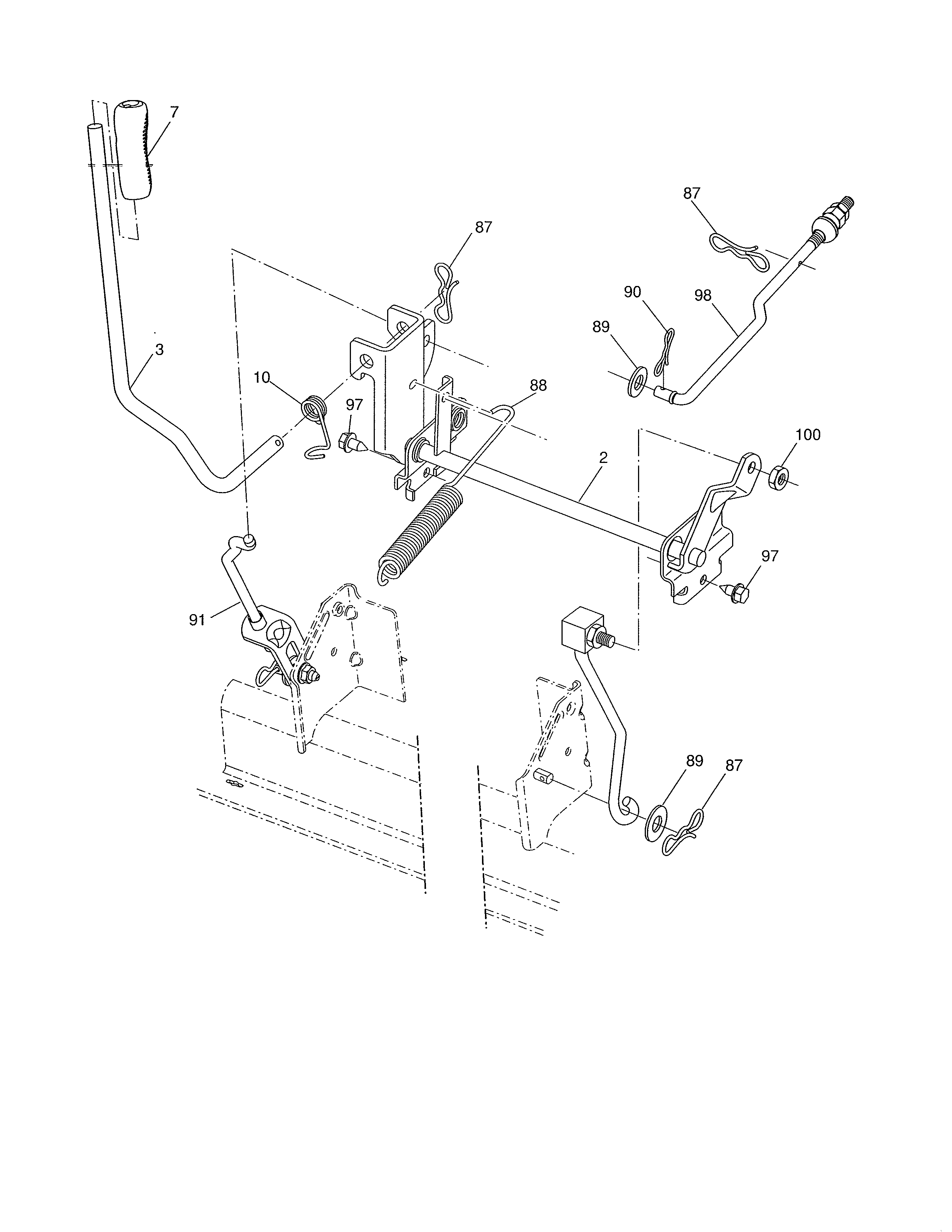 Poulan 96042005900 mower lift diagram