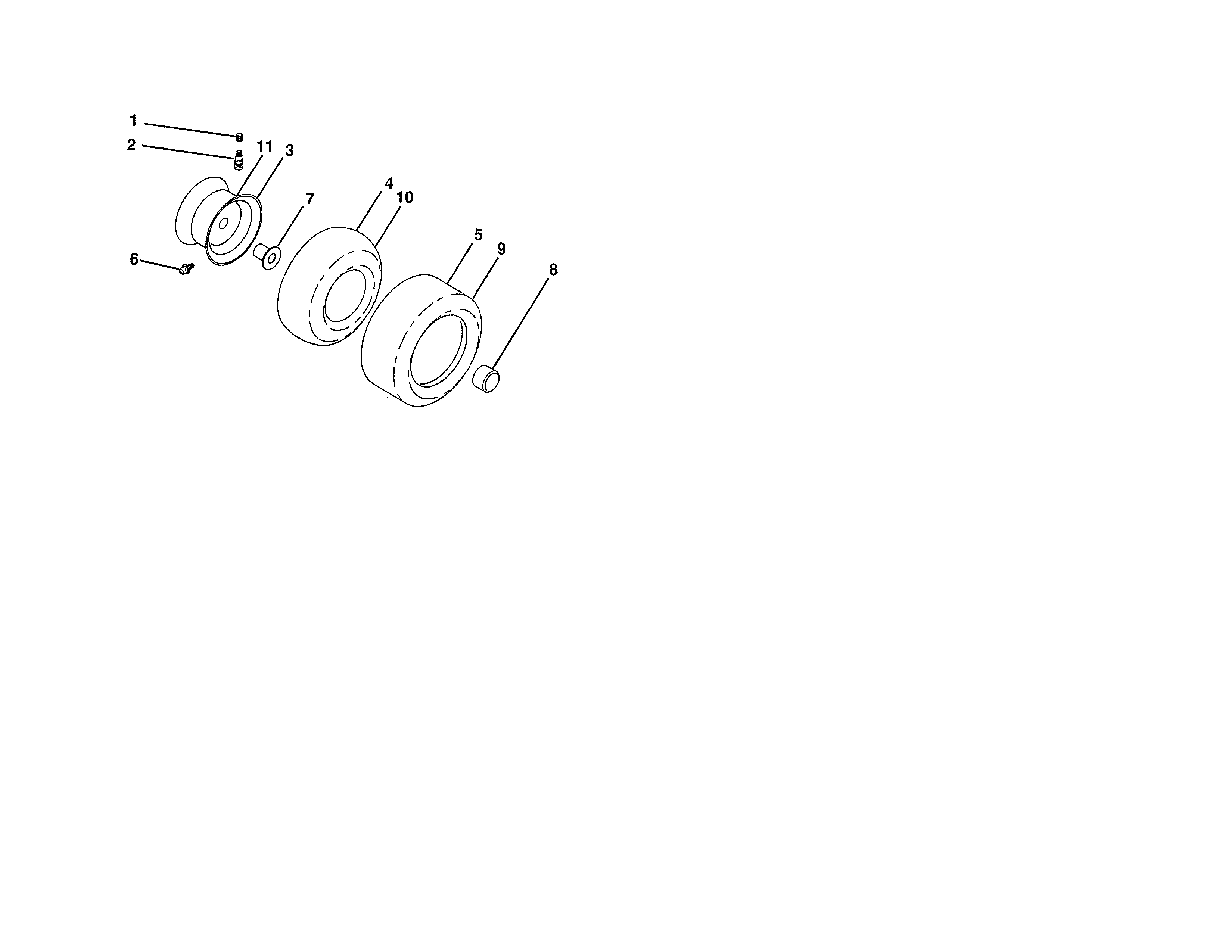 Poulan 96042005900 wheels & tires diagram