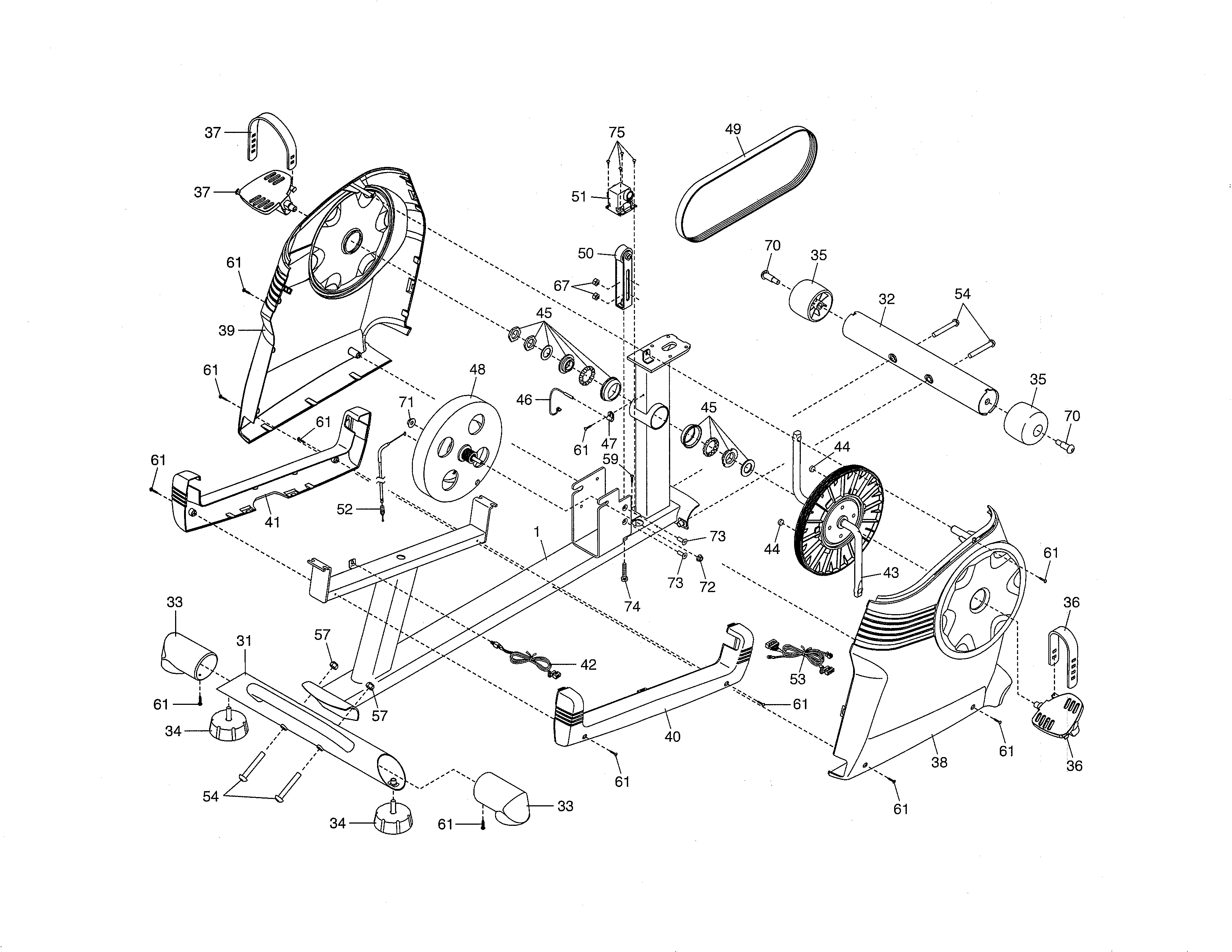 Proform 831219526 frame/resistance mechanism diagram