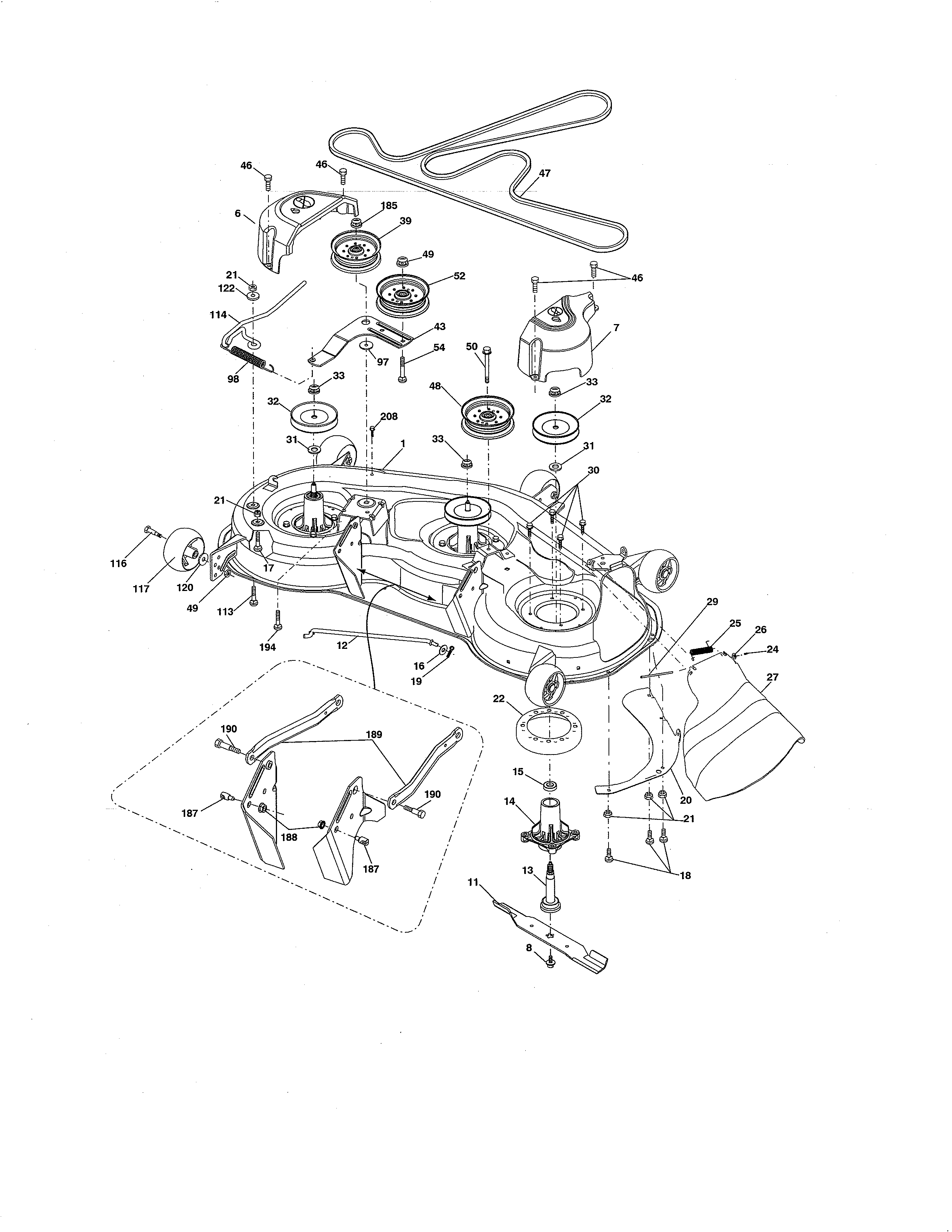 Craftsman 917286420 mower deck diagram