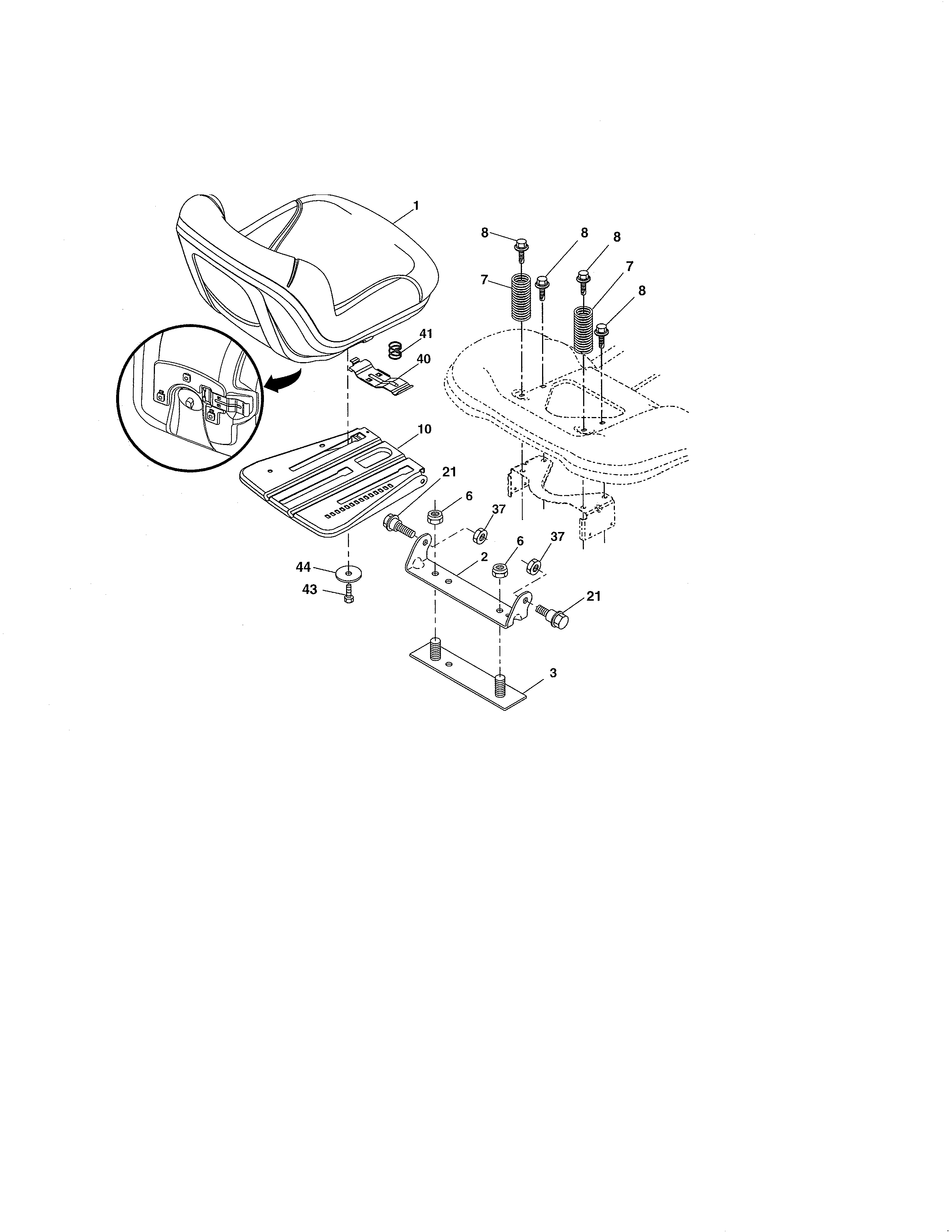 Craftsman 917286420 seat assembly diagram