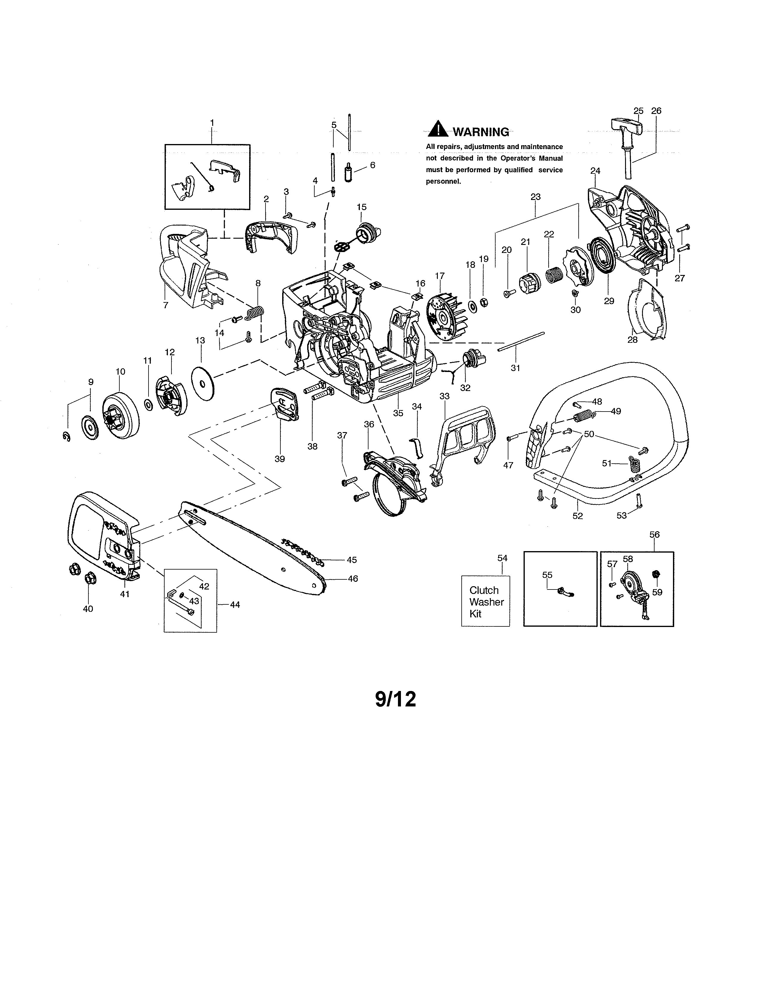 Poulan PPR4218A chassis/bar/handle diagram