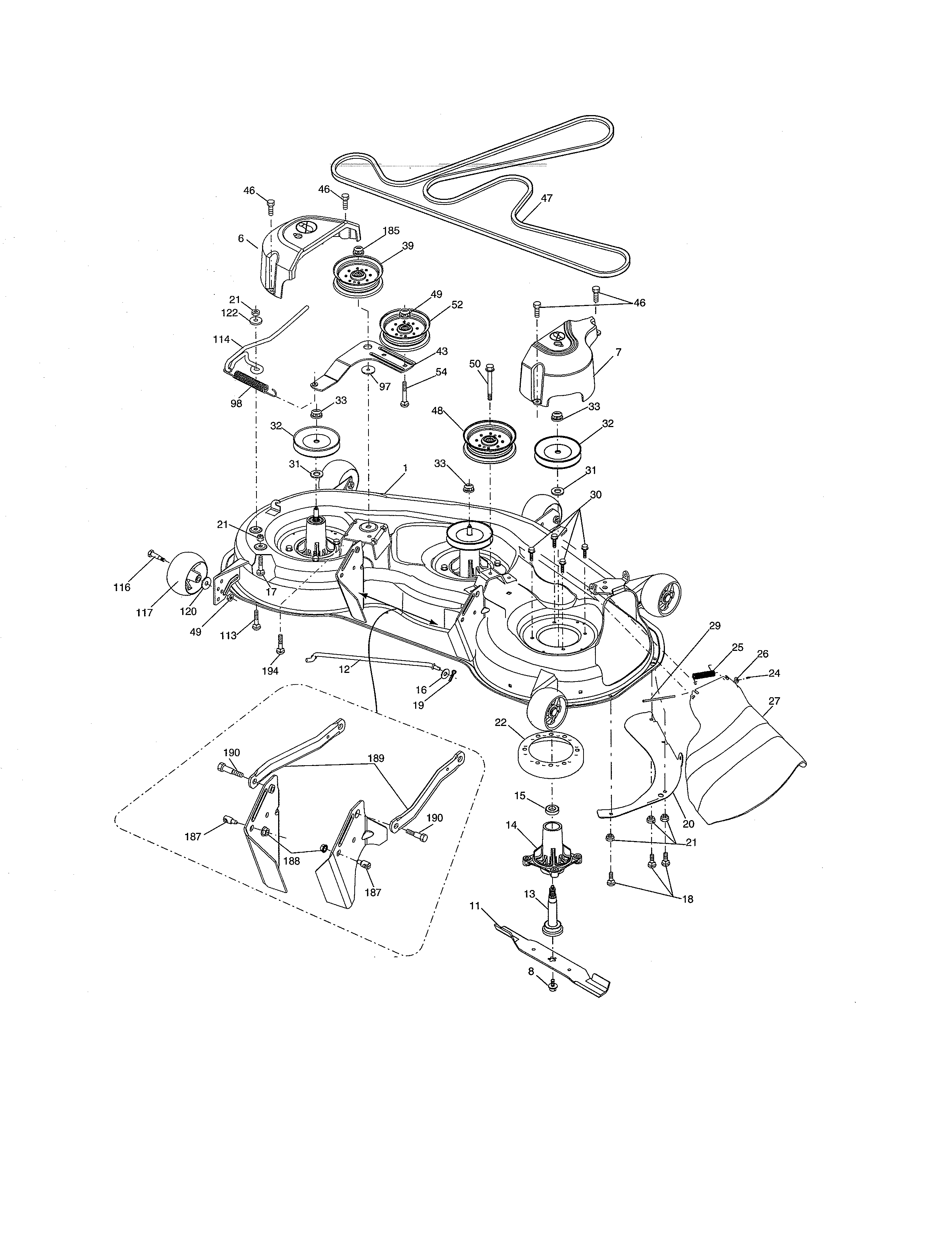 Craftsman 917276700 mower deck diagram