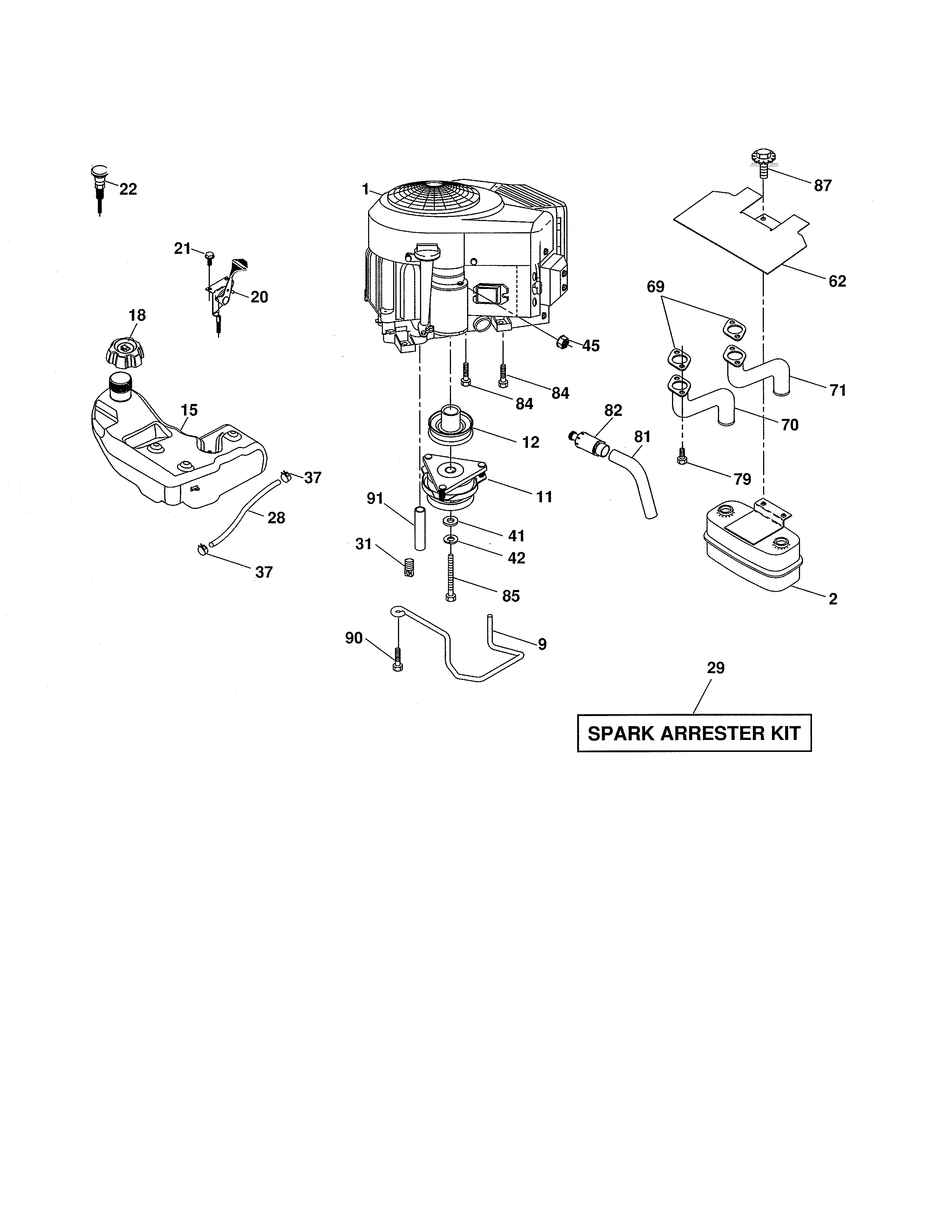 Husqvarna 917279260 engine diagram