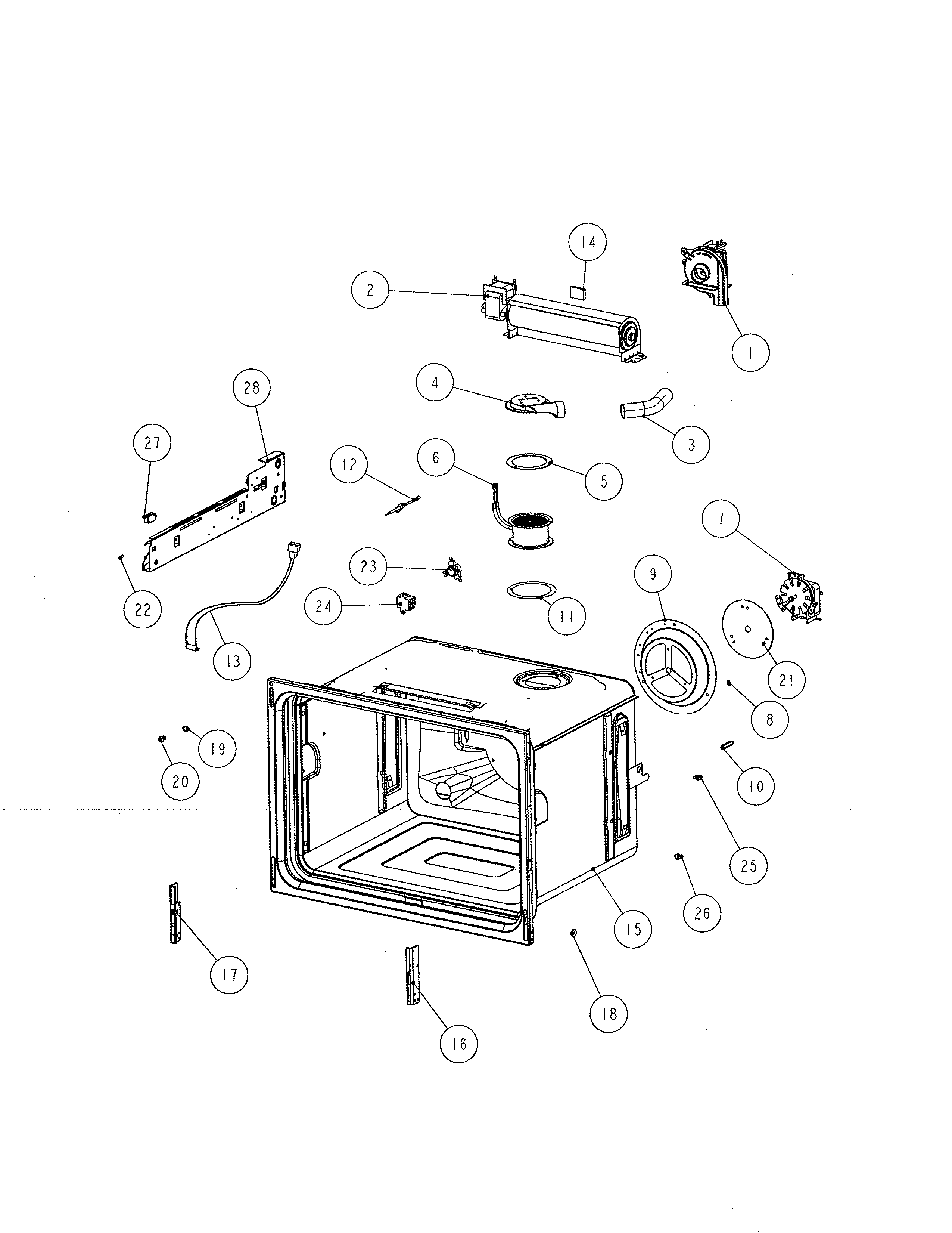 Fisher & Paykel OS302A cavity & components diagram
