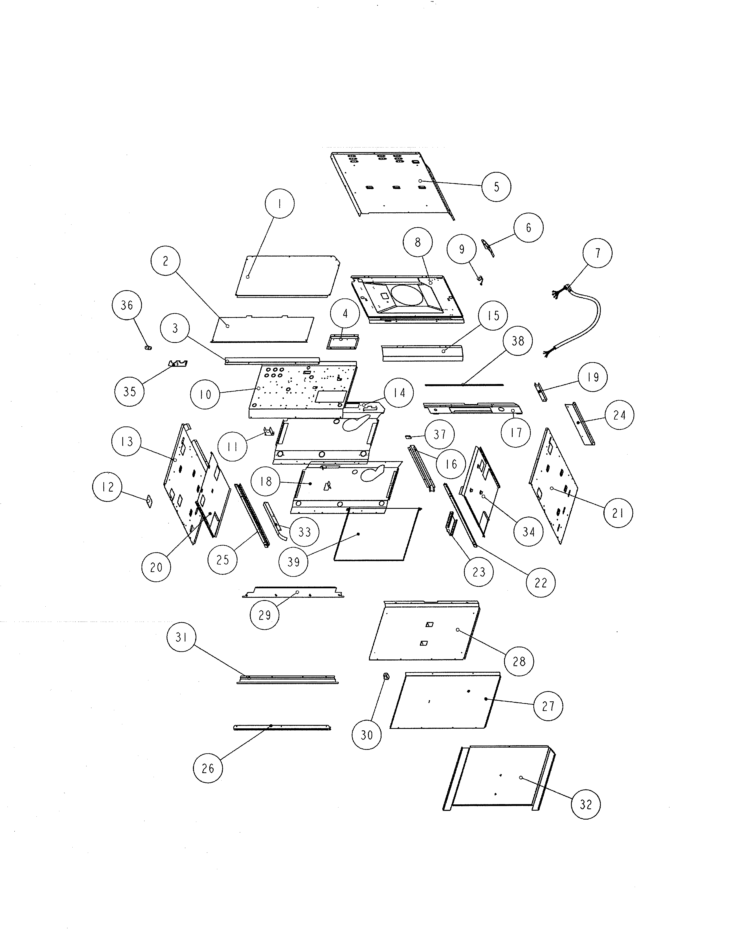 Fisher & Paykel OS302A chassis assembly diagram